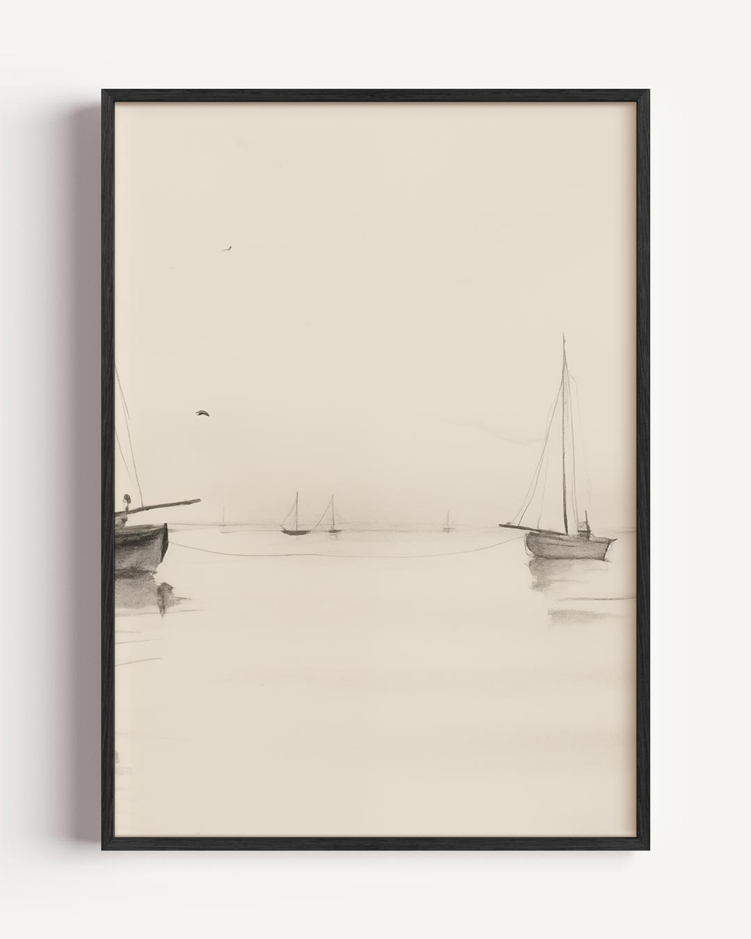 Rustieke Bootjes op het Water – vintage portret poster als wanddecoratie