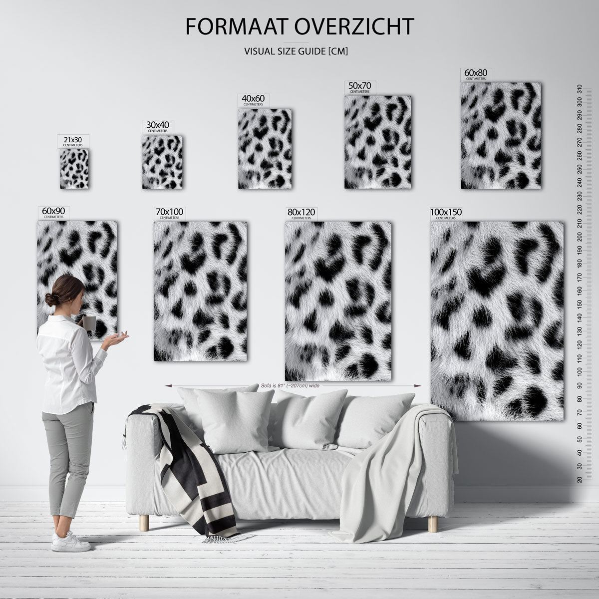 Luipaardprint – staande muurposter met safari thema