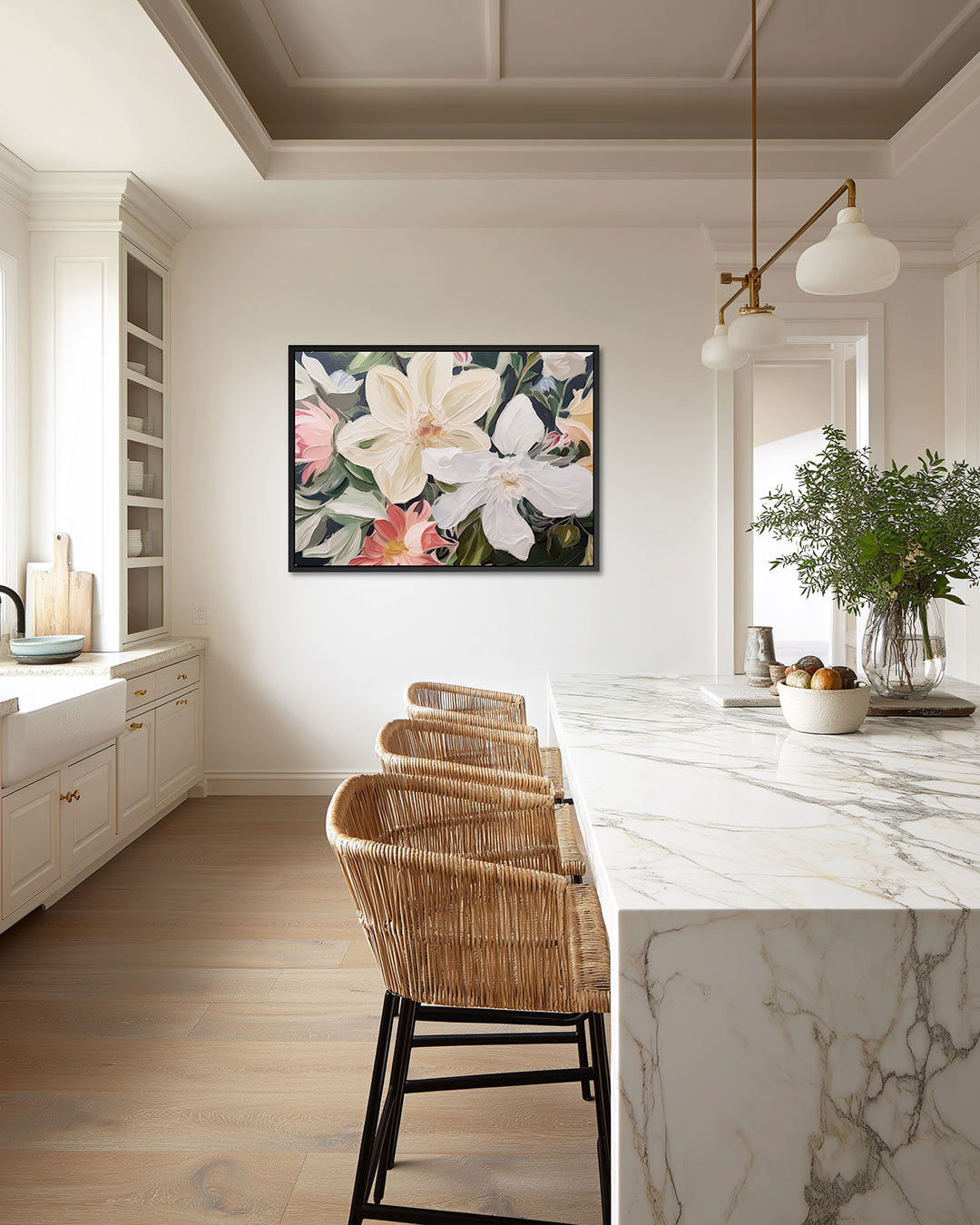 Bloemenexplosie – liggende wanddecoratie