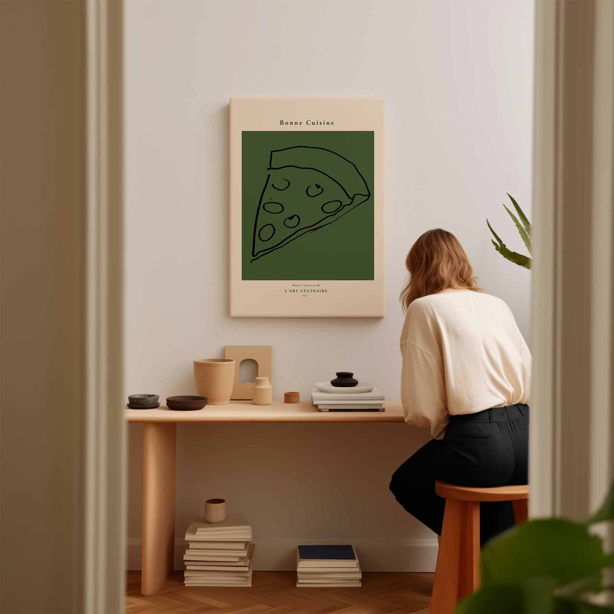 Simpele Pizza – staand kunstwerk voor modern interieur