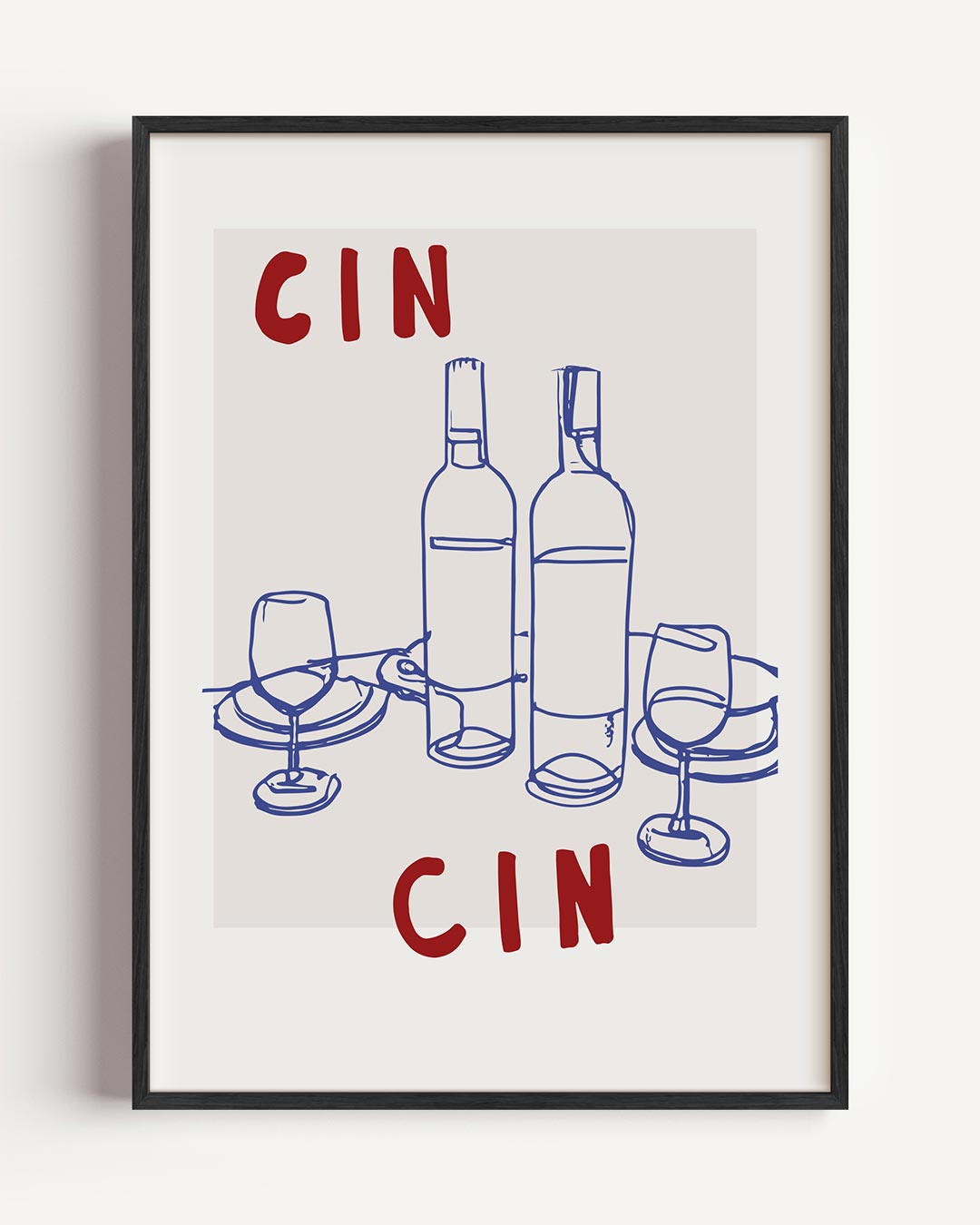 Cin Cin Wijnposter – keuken portret poster als wanddecoratie