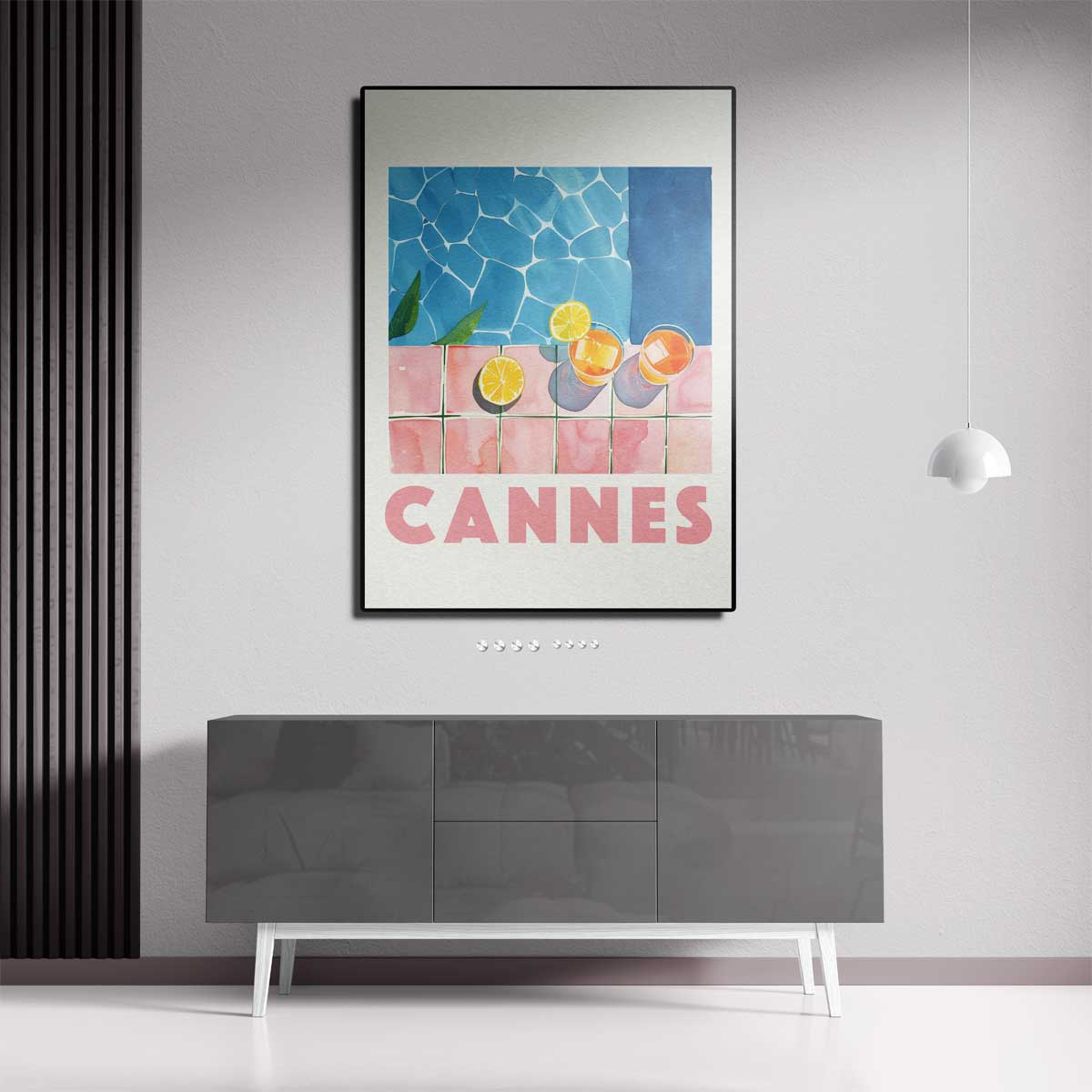 Zonnige Dagen in Cannes – staand kunstwerk voor modern interieur