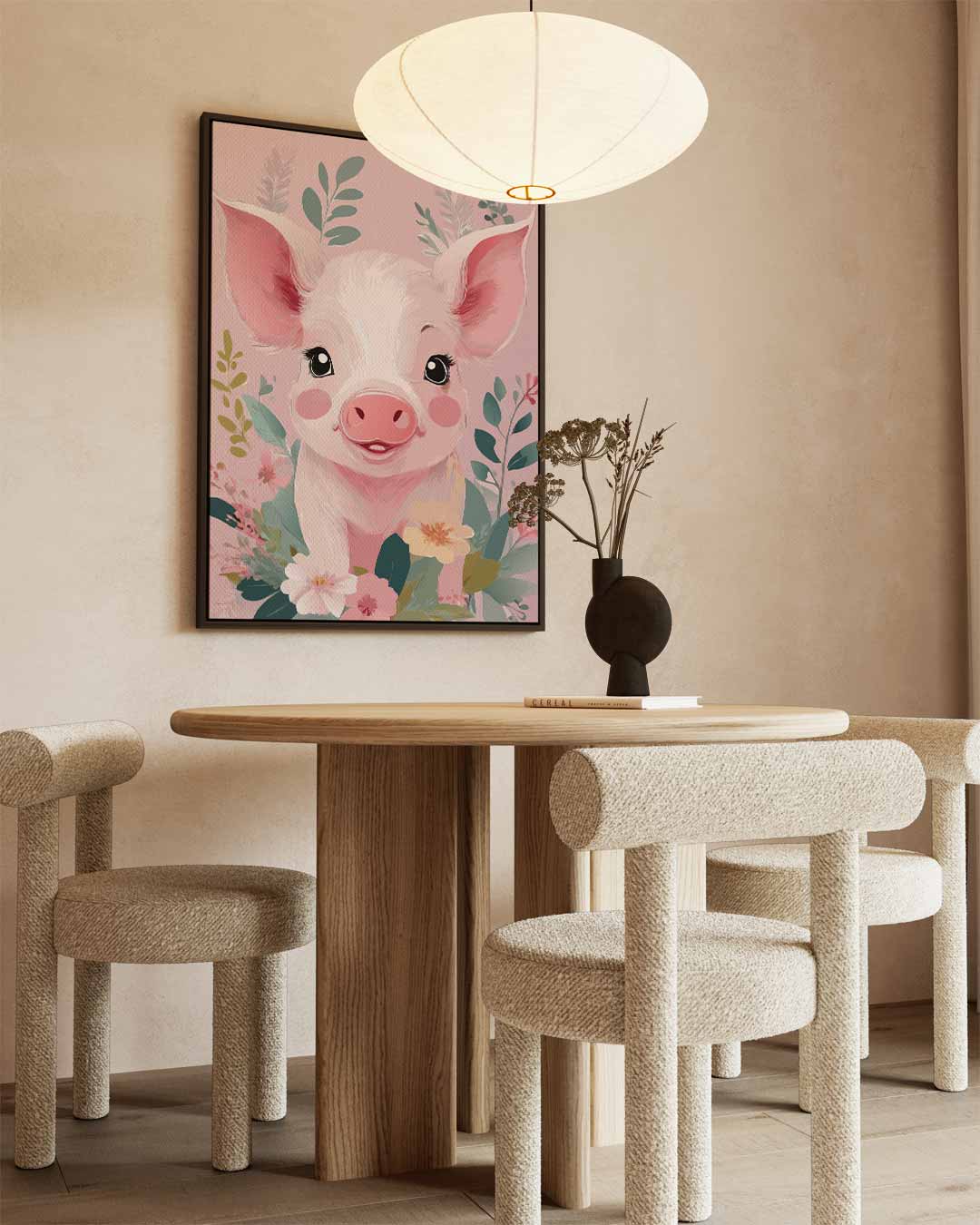 Vrolijke Varkenskus – staand kunstwerk voor modern interieur