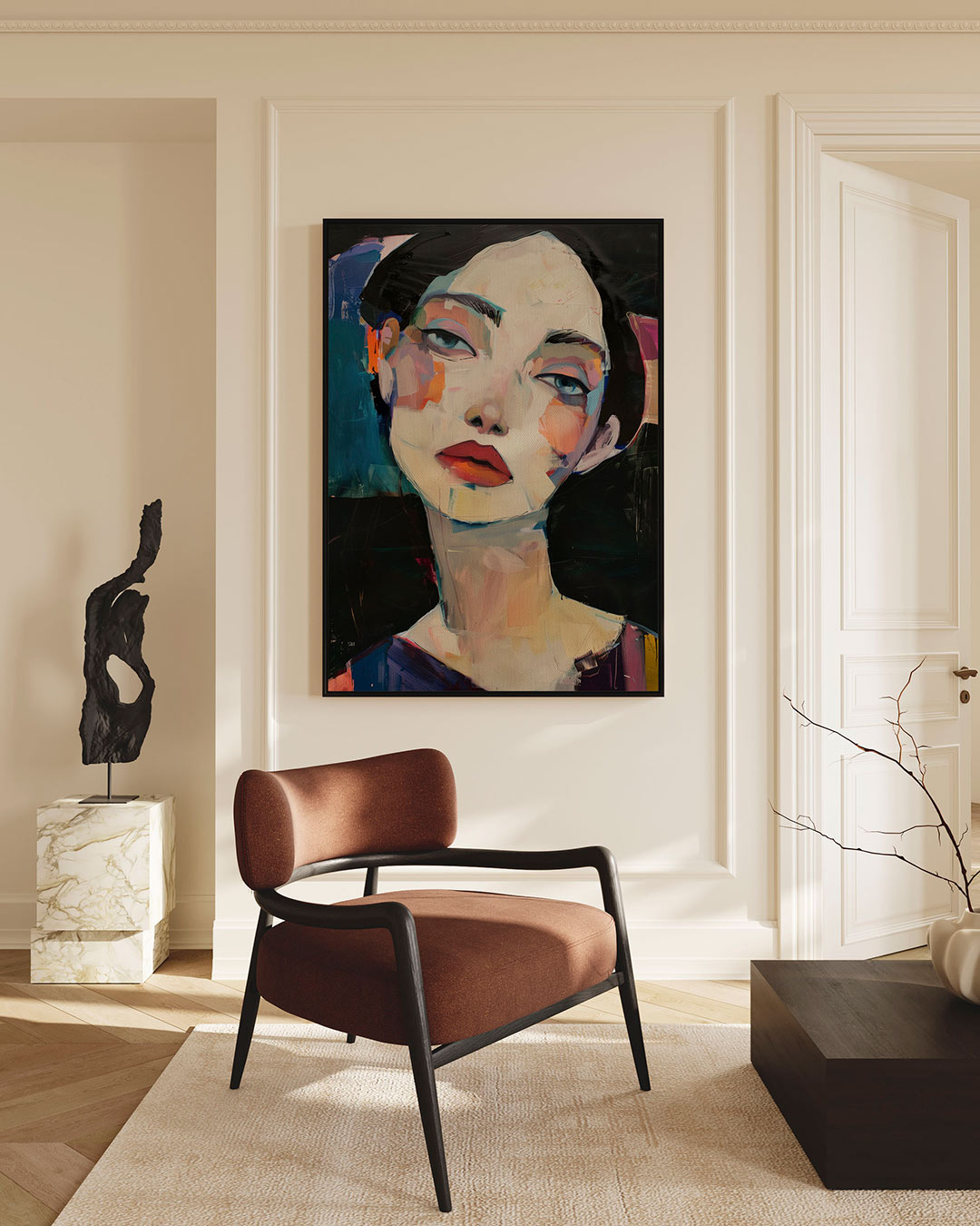 Portretstudie – staand wanddecoratie kunstwerk