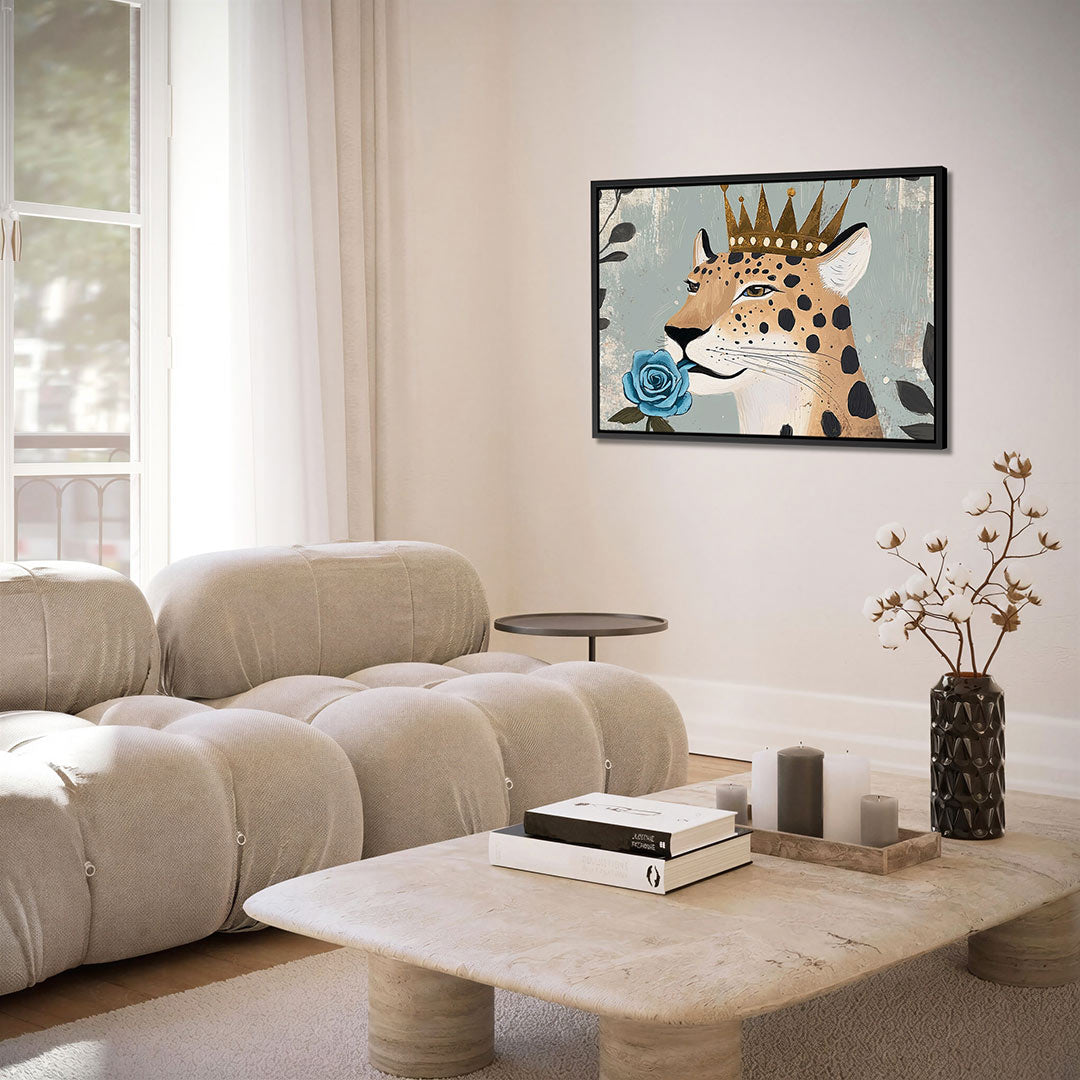 Kroonluipaard met roos – alternatieve weergave van het kunstwerk