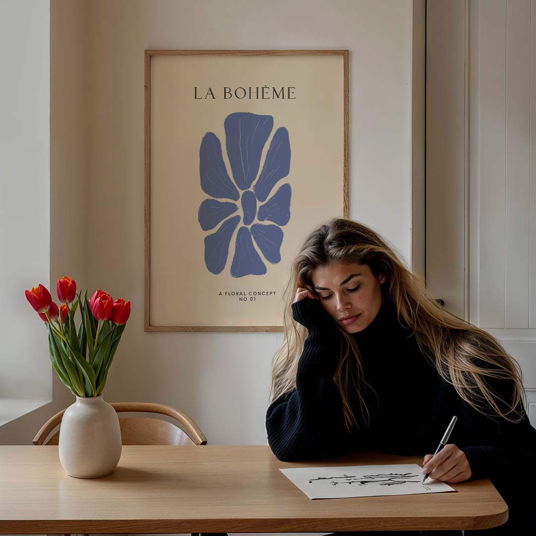 La Bohème Bloemenposter – bloemen poster in staand formaat