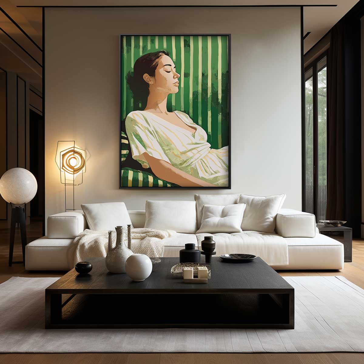 Rust in Groen – plexiglas wanddecoratie in portret formaat