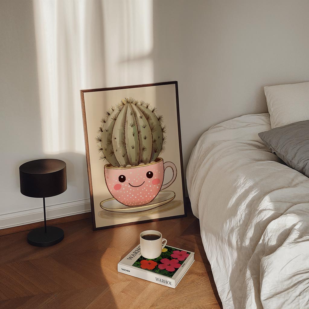 Schattige Cactus Kopje – staande Popart wanddecoratie van WallArtistic