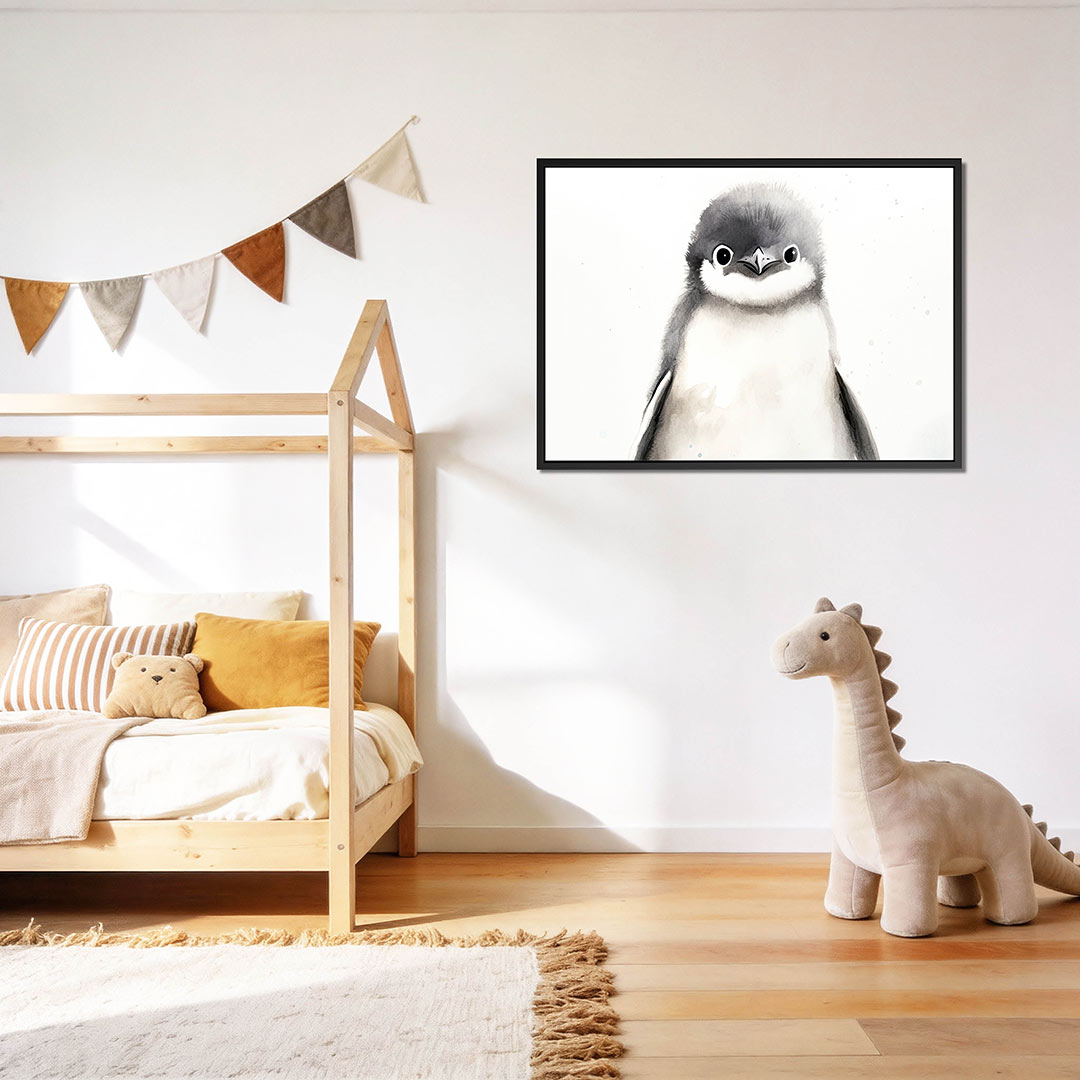 Schattige pinguïn illustratie – Illustratie – op canvas, dibond of plexiglas