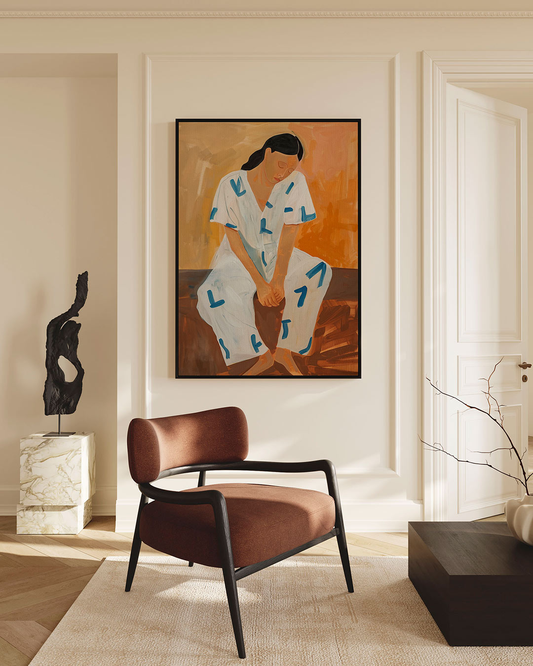 Vrouw in rust – staand wanddecoratie kunstwerk