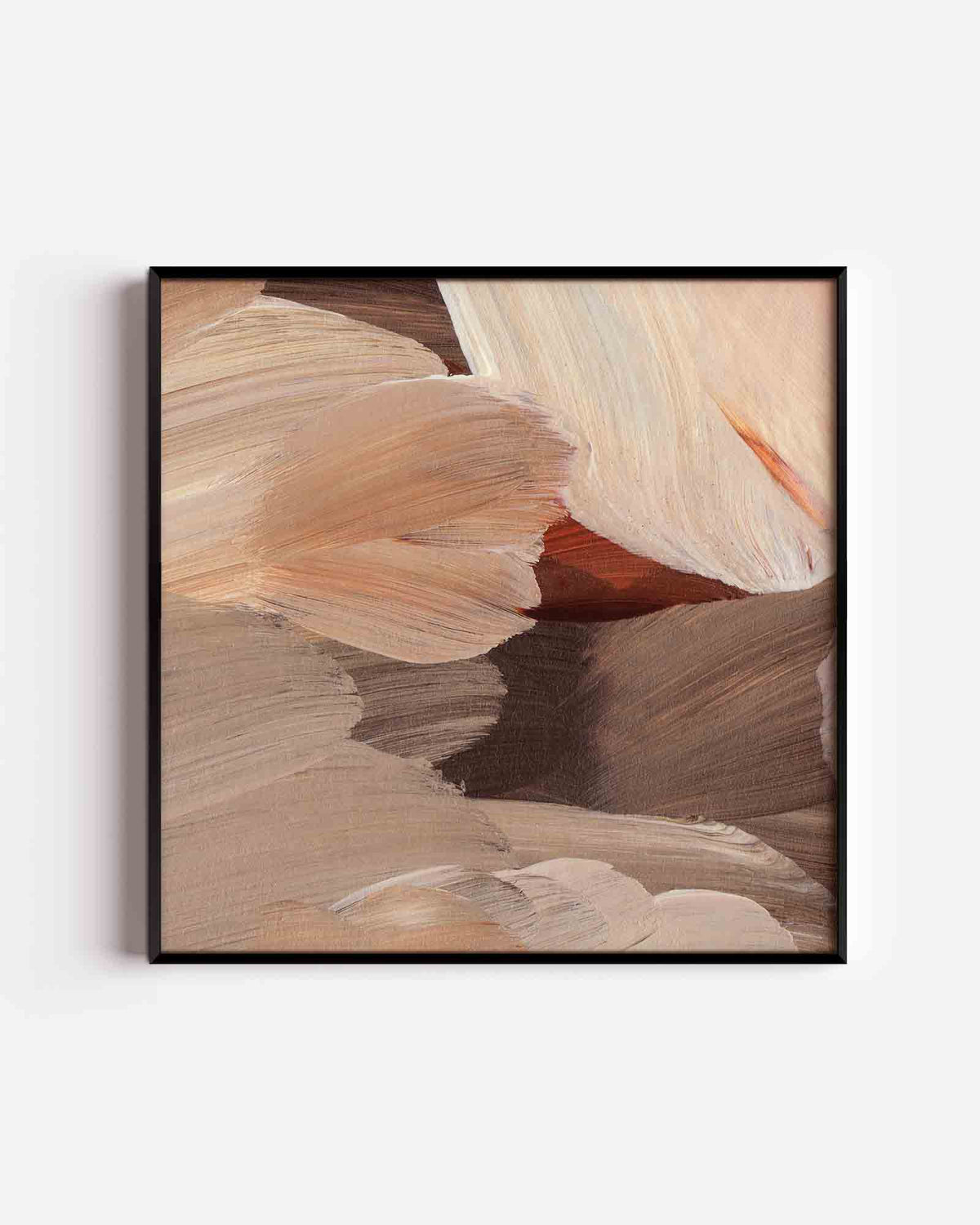 Abstracte penseelstreken – schilderkunst vierkante poster als wanddecoratie