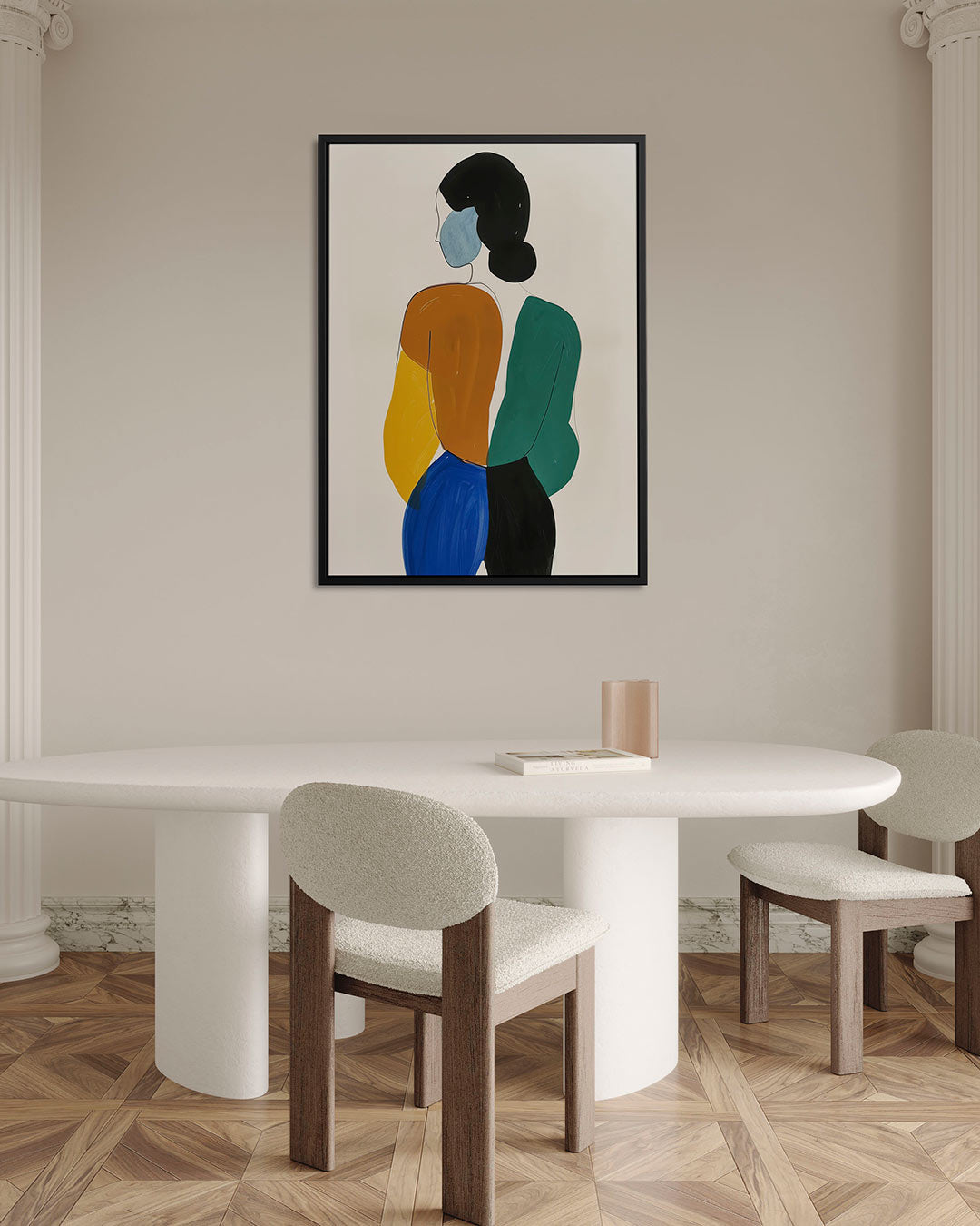 Kleurrijke figuren – staand wanddecoratie kunstwerk