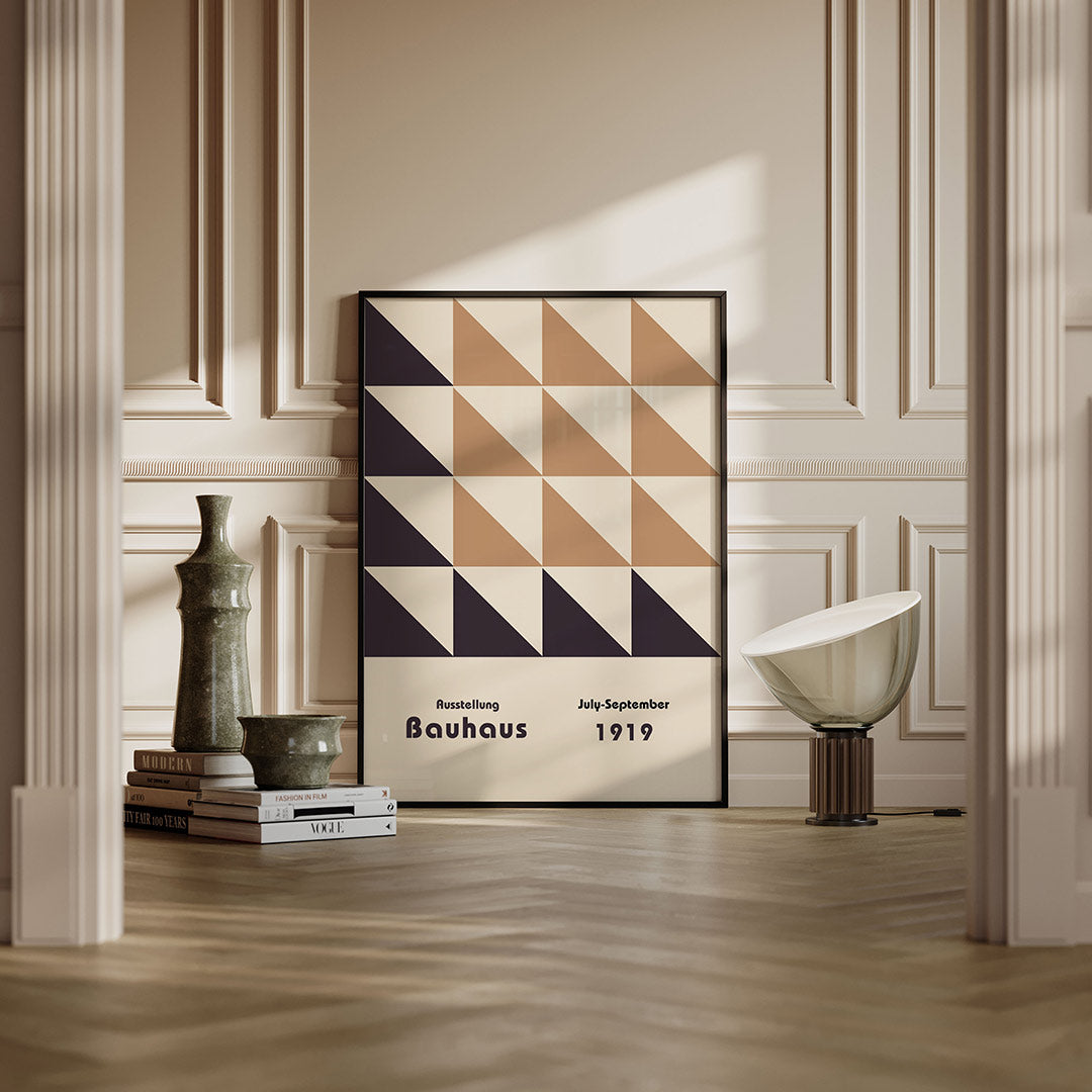 Driehoekige vlakverdeling – moderne Bauhaus wandkunst als poster