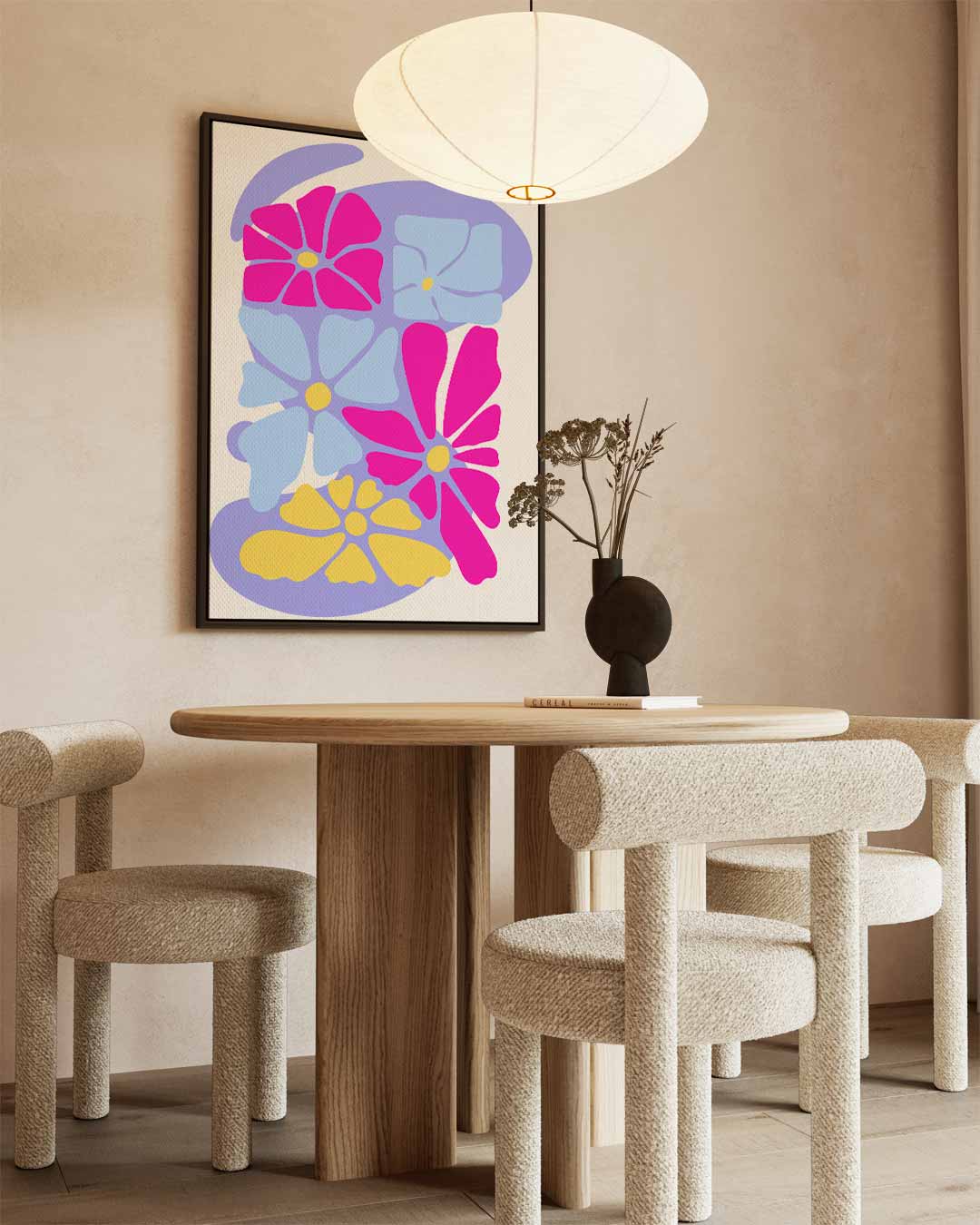 Vrolijke Bloemenpracht – staande wandkunst voor woonkamer of interieur