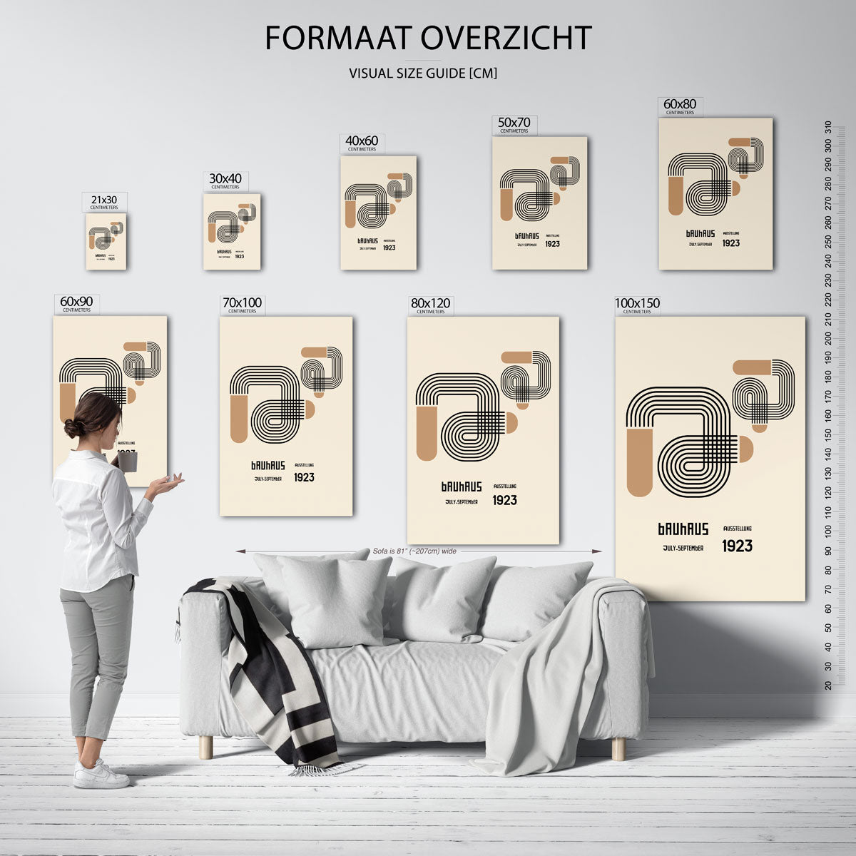 Lijnenspel en vlakverdeling – geometrische poster in Bauhaus-stijl van WallArtistic
