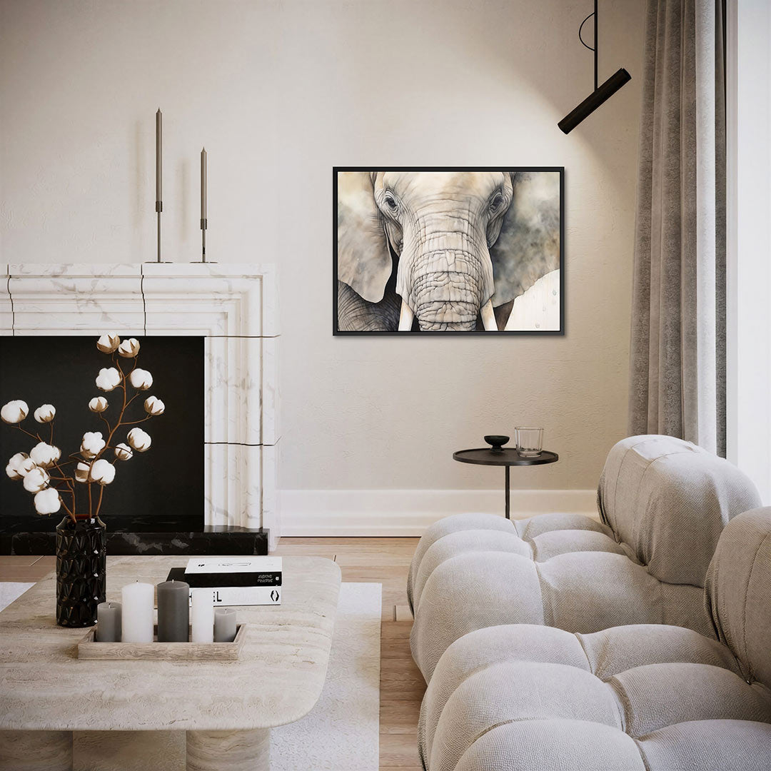 Olifant portret – liggende wanddecoratie