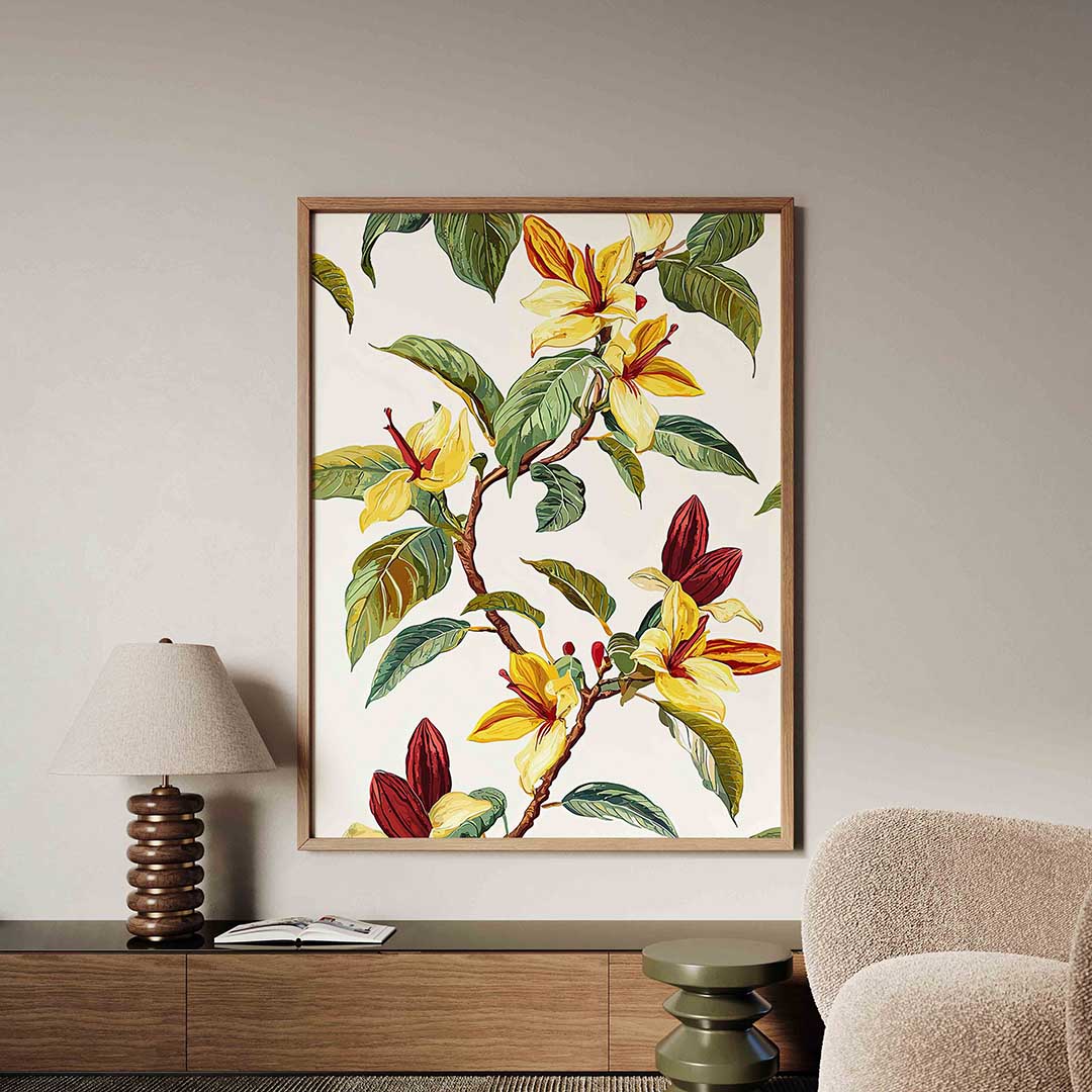 Bloemen en bladeren – tropische jungle poster in staand formaat