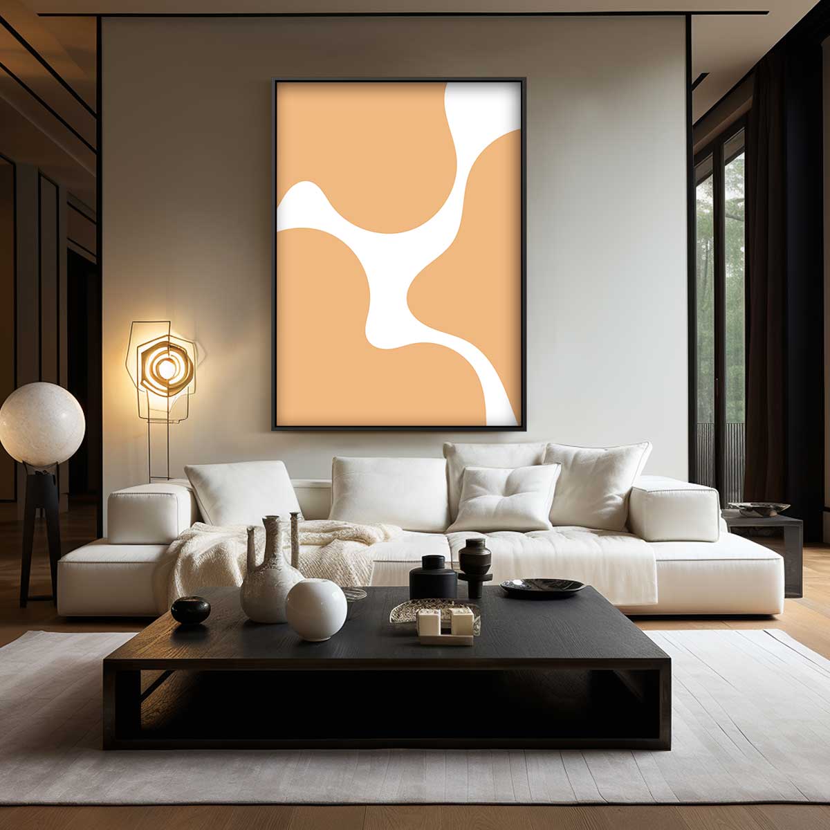 Vloeiende Vorm Abstractie – modern portret kunstwerk van WallArtistic