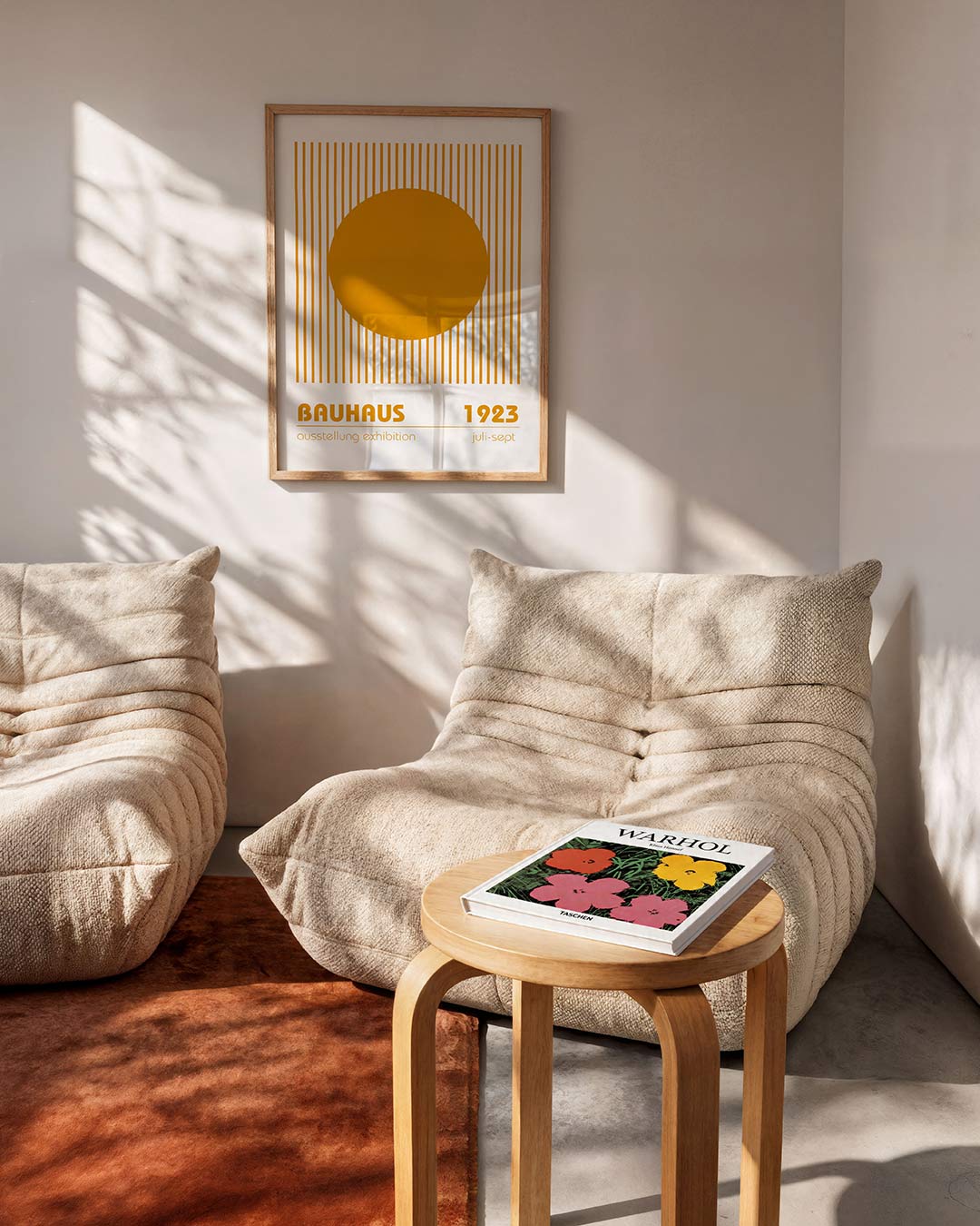Cirkel en lijnen – moderne Bauhaus wandkunst als poster