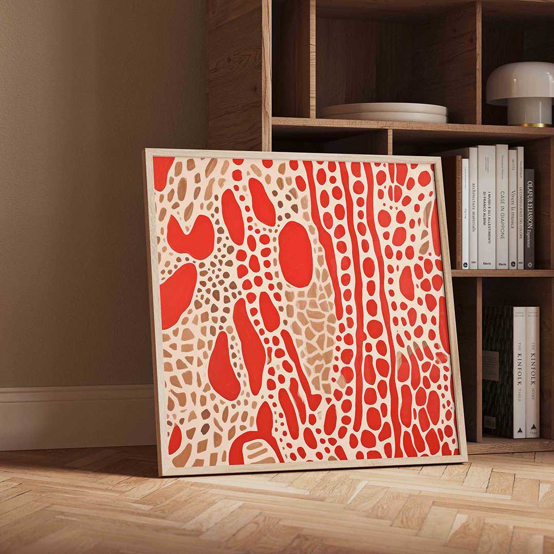 Organische vormen – geïllustreerde wandkunst als vierkante poster