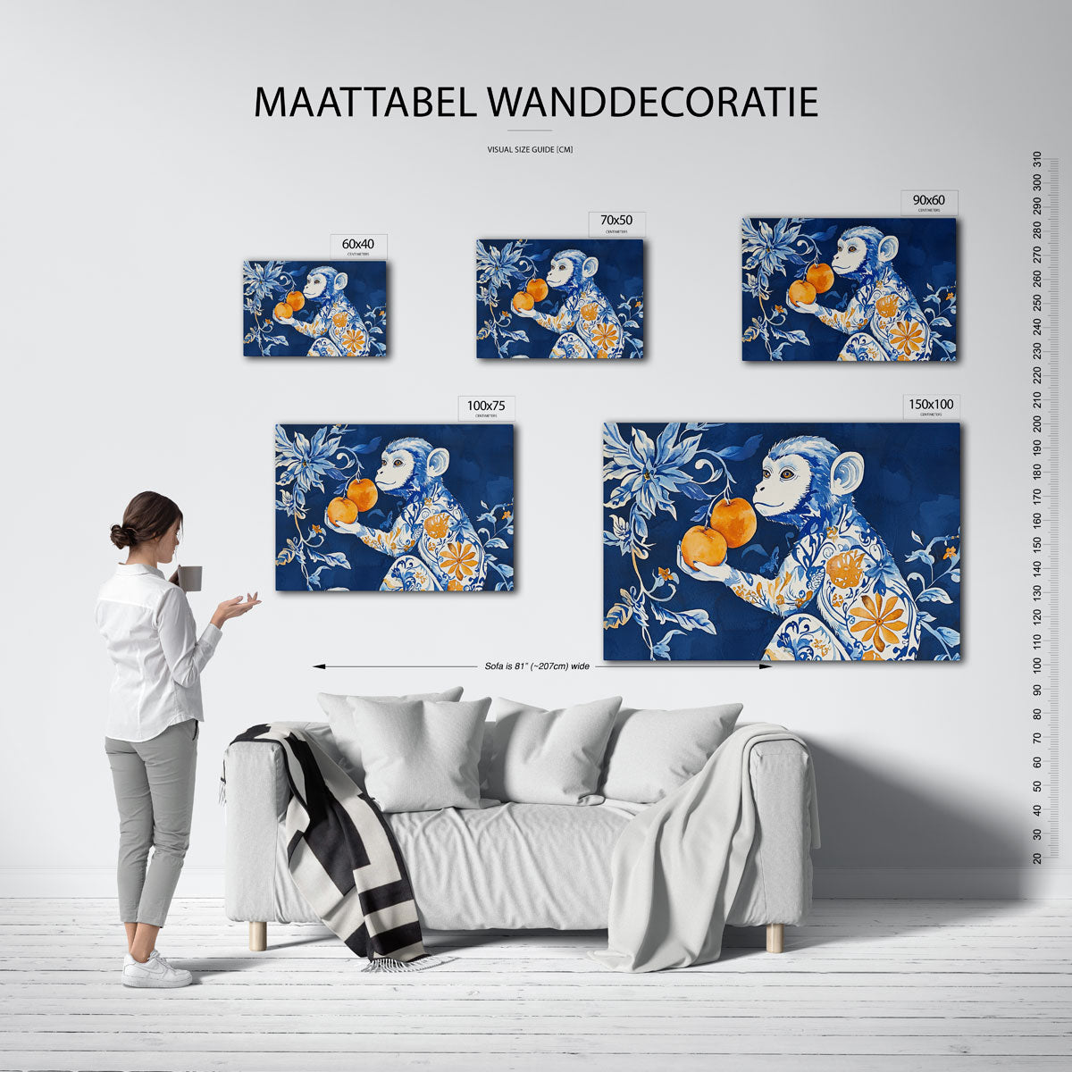 Dier met bloemen – kunstwerk op canvas, dibond of plexiglas
