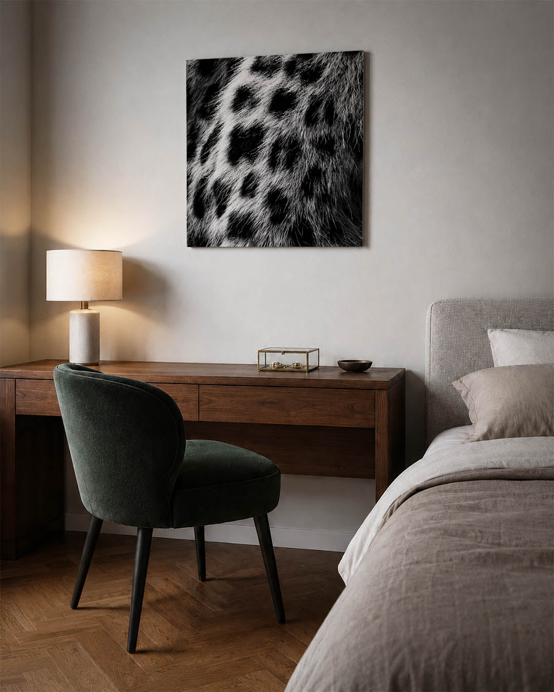 Dierenprint textuur kunstwerk – materiaalweergave – dit kunstwerk toont een gedetailleerde zwart-wit textuur van dierenhuid