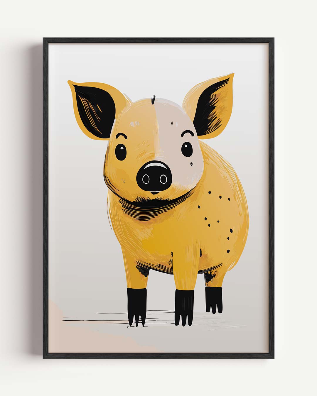 Schattige Varkentje Illustratie – kids portret poster als wanddecoratie