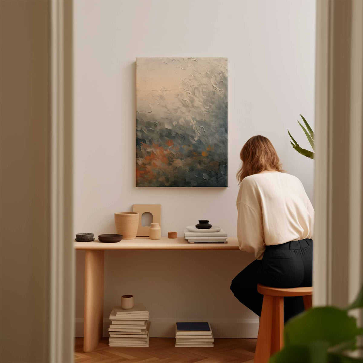 Kleurrijke Zonsopgang in Abstractie – modern portret kunstwerk van WallArtistic