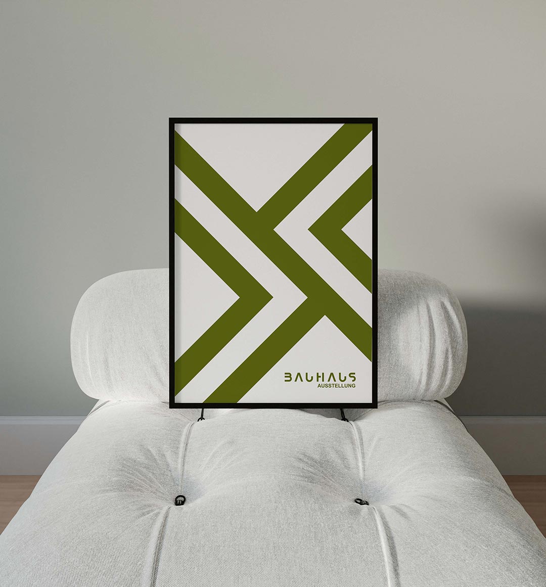 Lijnenspel en kleur – moderne Bauhaus wandkunst als poster