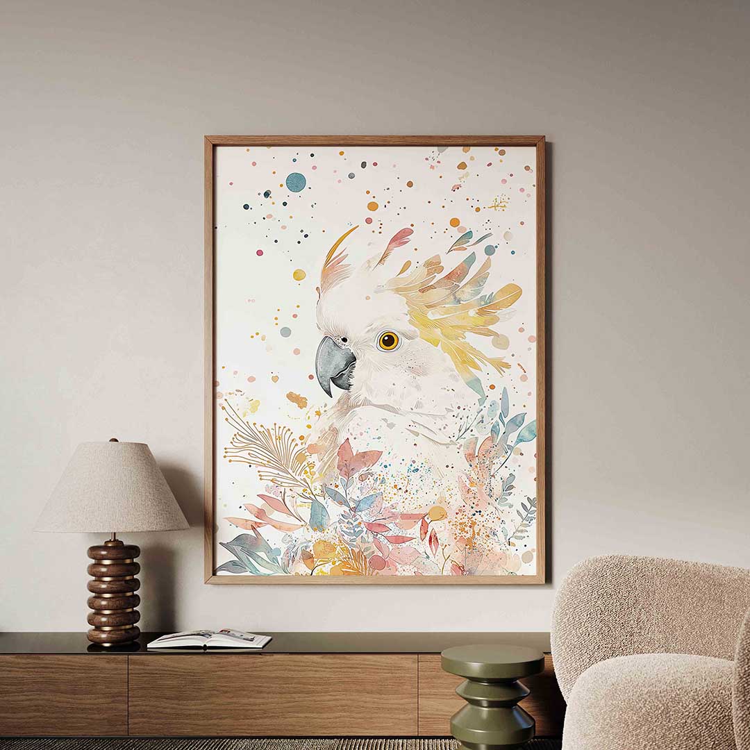 Papegaai met kleurrijke veren – dieren poster in staand formaat