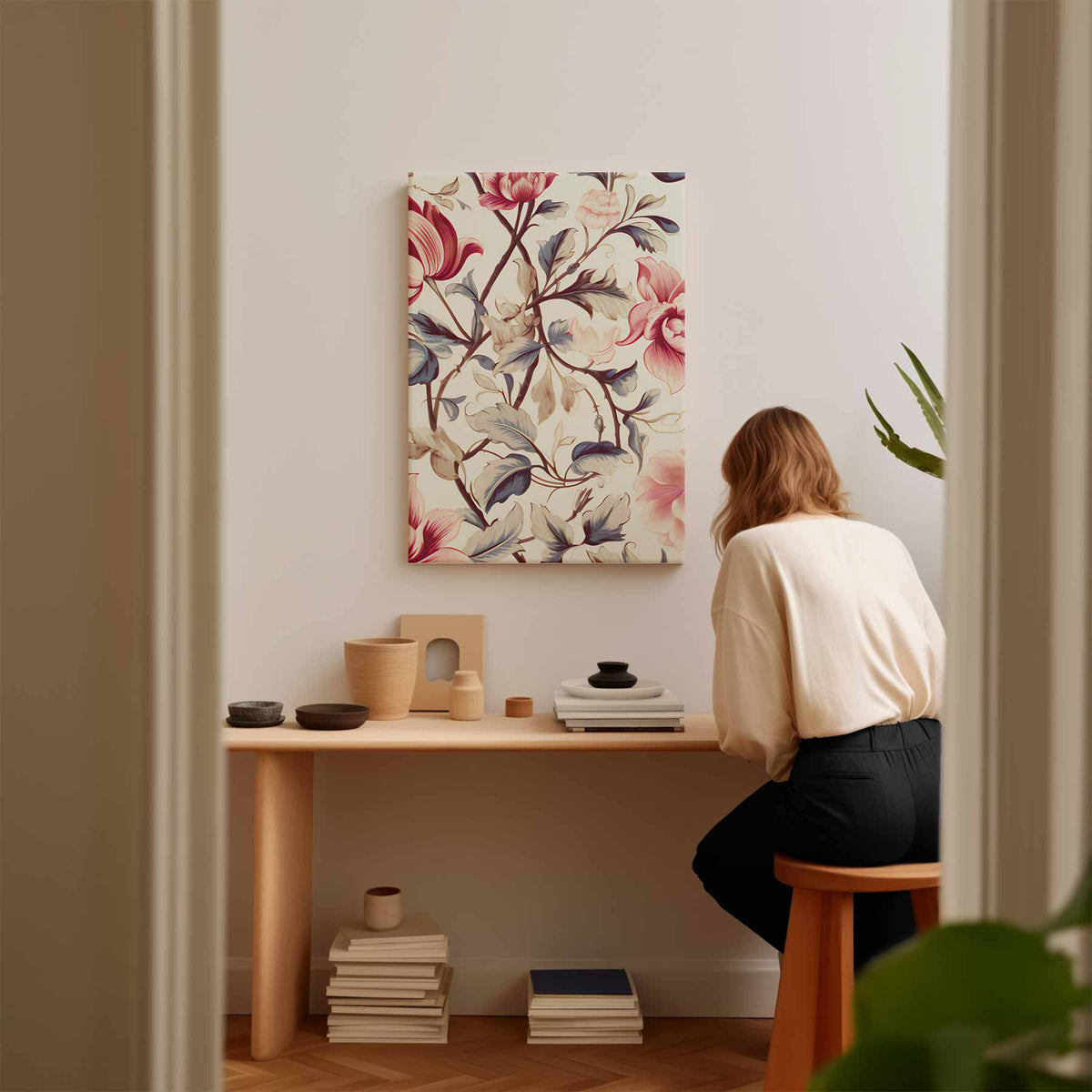 Tijdloze Bloemenpracht – canvas kunstwerk als wanddecoratie