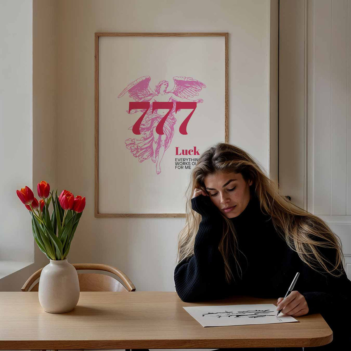 Geluksengel 777 – mindful portret poster, afbeelding 7