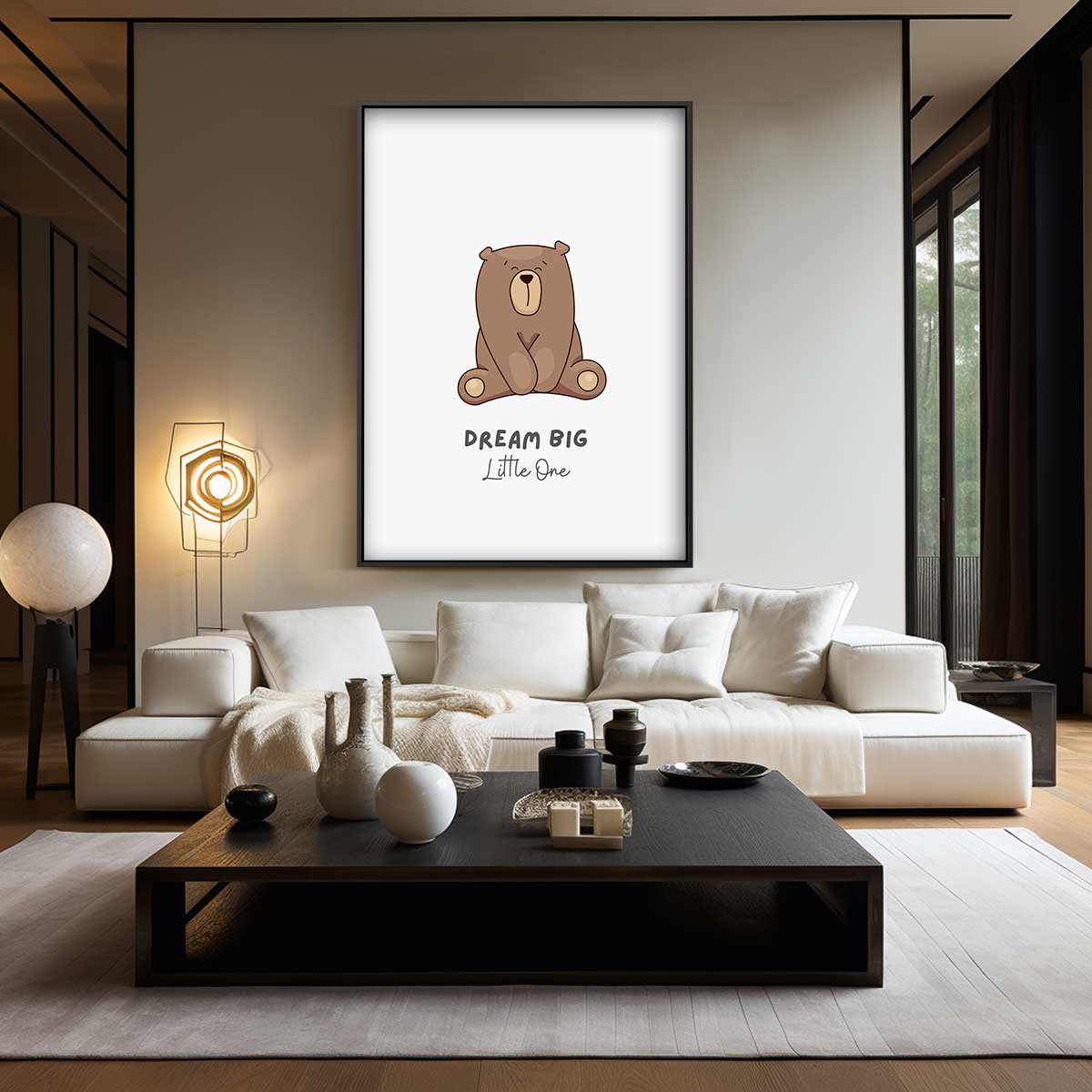 Droom Grote Beer Poster – canvas wanddecoratie in portret formaat