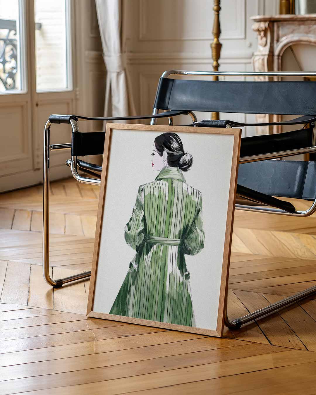 Stijlvolle Mode Illustratie – zomer portret poster, afbeelding 7