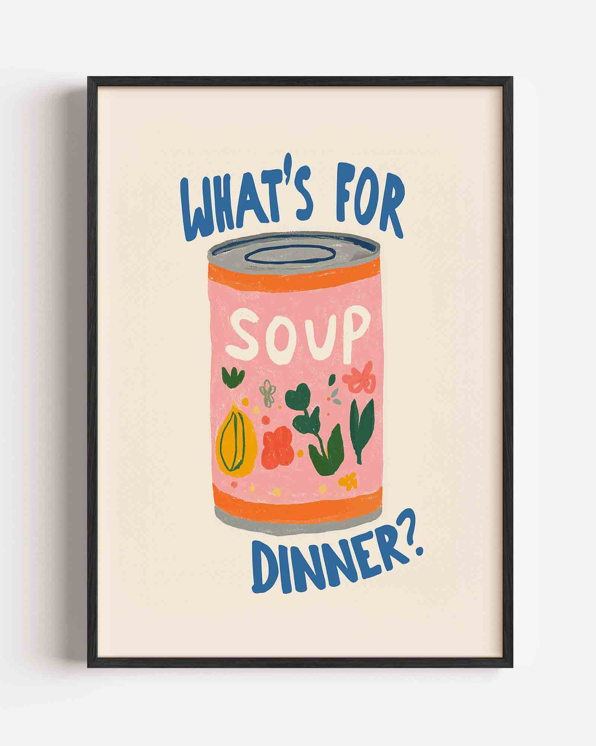 Soepblik met tekst – keuken portret poster als wanddecoratie