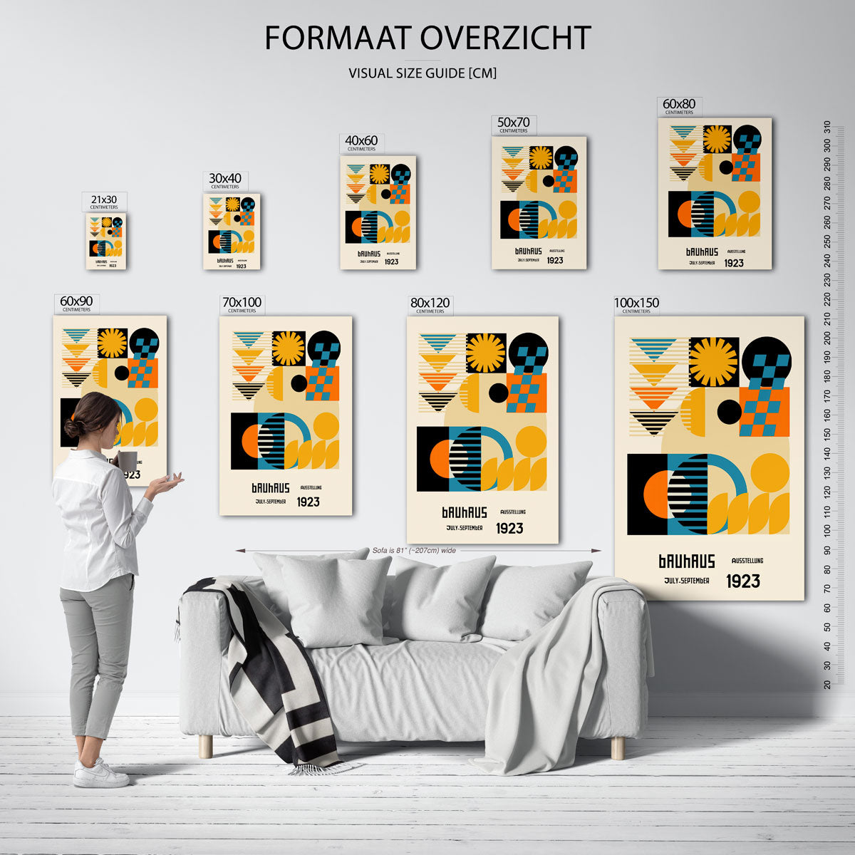 Vormen en vlakken – geometrische poster in Bauhaus-stijl van WallArtistic