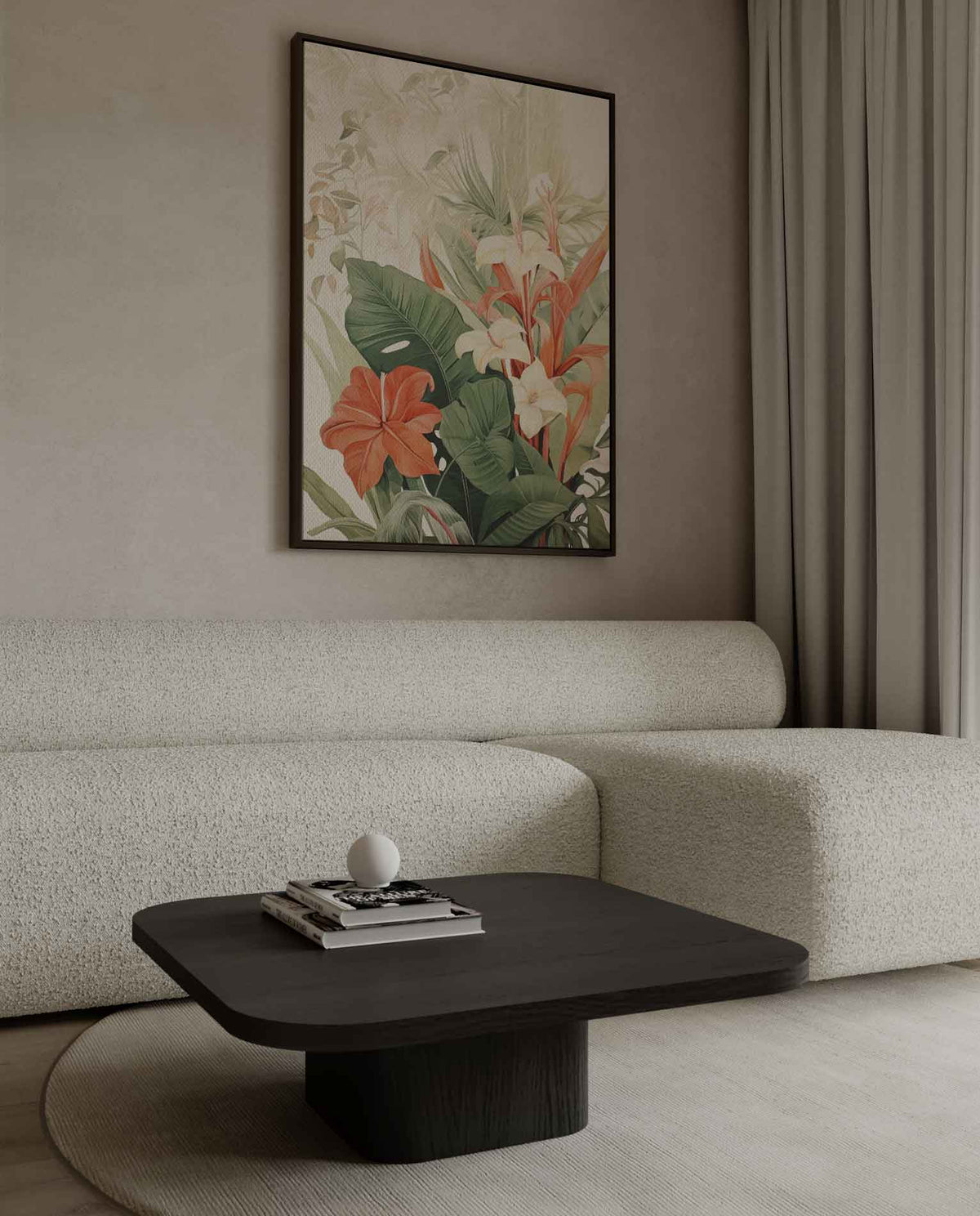 Tropische Bloemenpracht – canvas wanddecoratie in portret formaat
