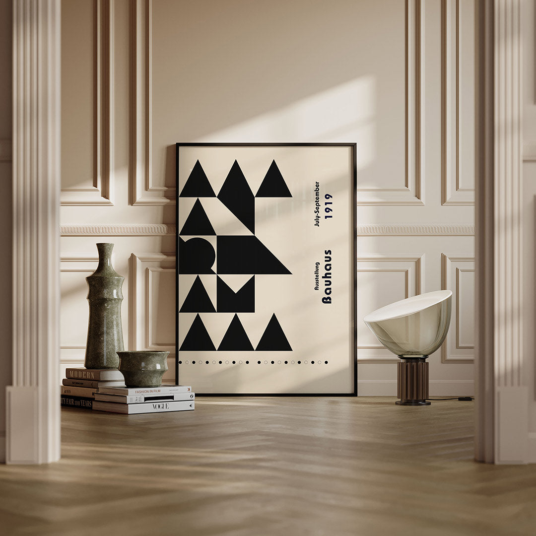 Geometrisch lijnenspel – moderne Bauhaus wandkunst als poster