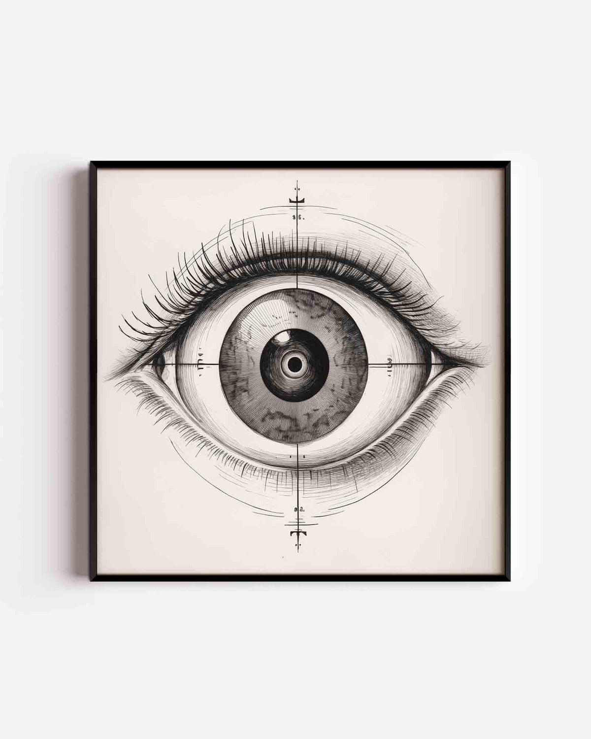 Gedetailleerd oog – vierkante poster met kleur en vormen als wanddecoratie