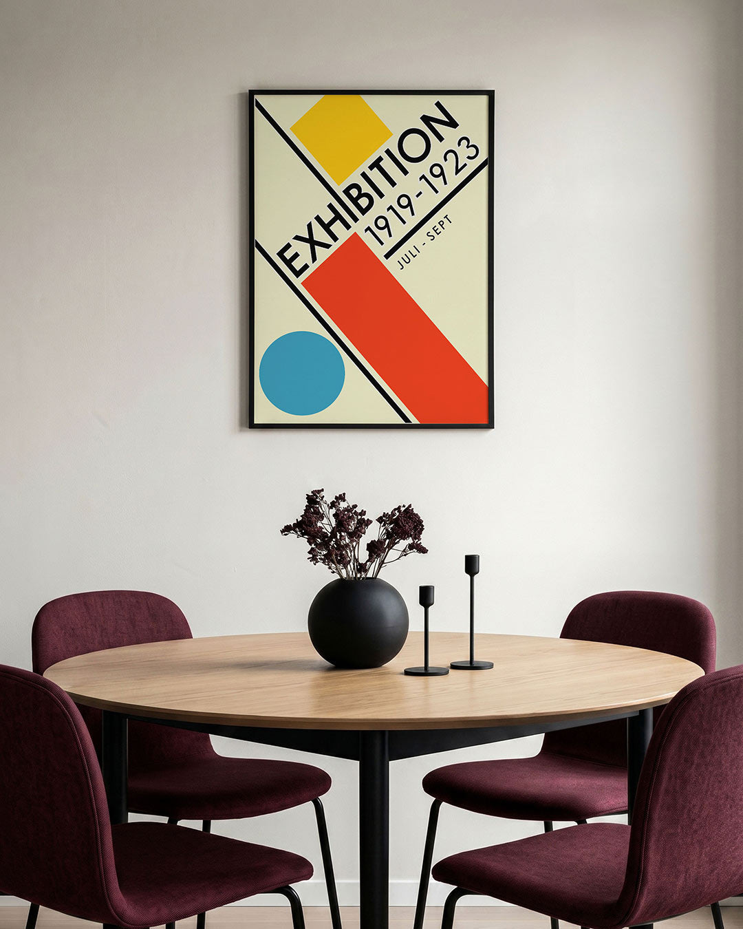 Vorm en balans – staande Bauhaus poster voor aan de muur