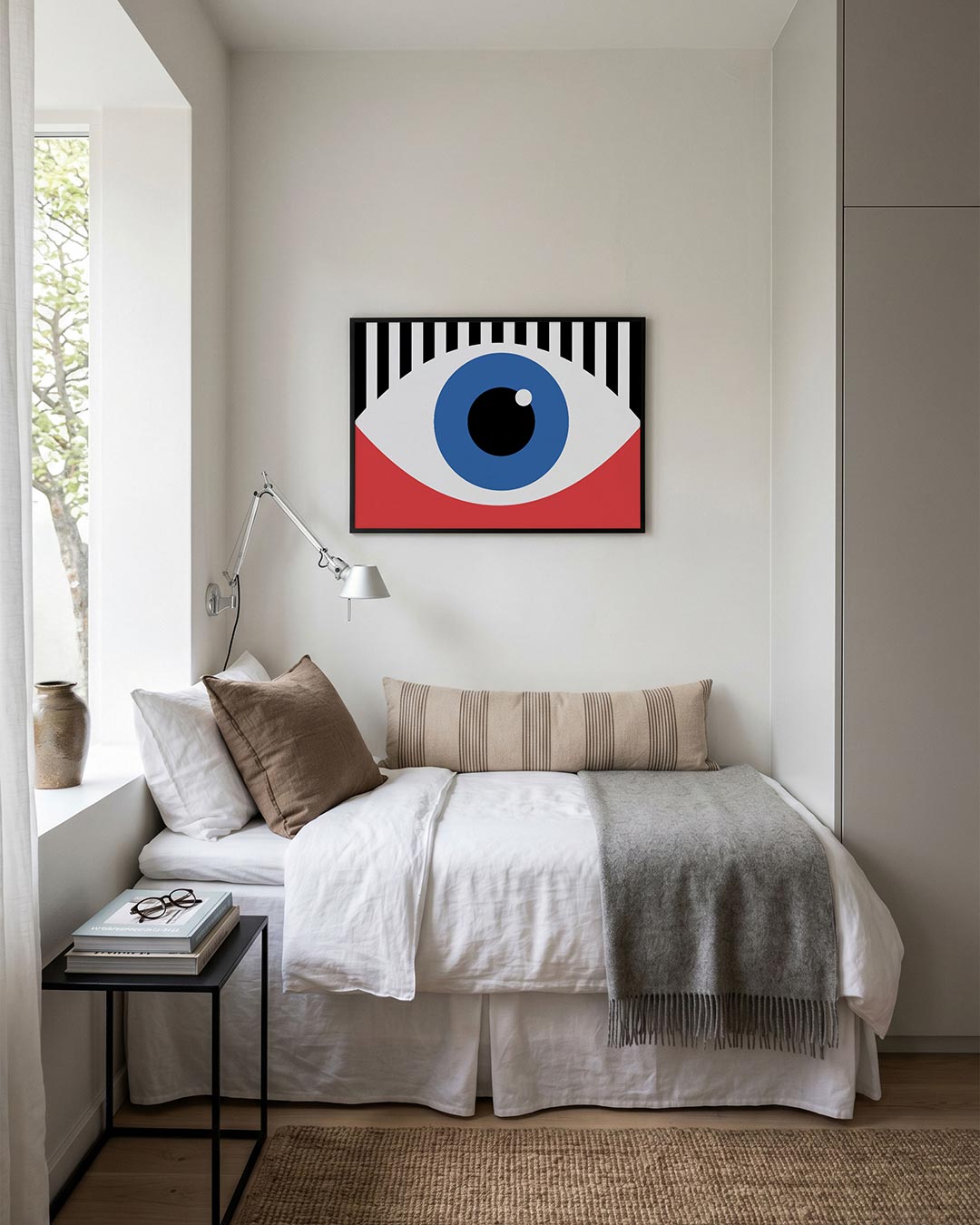 Oogvorm en lijnen – moderne Bauhaus wandkunst als poster