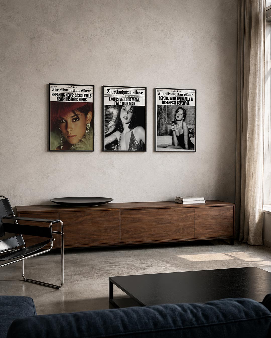 Portret en headlines posterset – tweede productweergave – een close-up portret met een opvallende rode hoed en