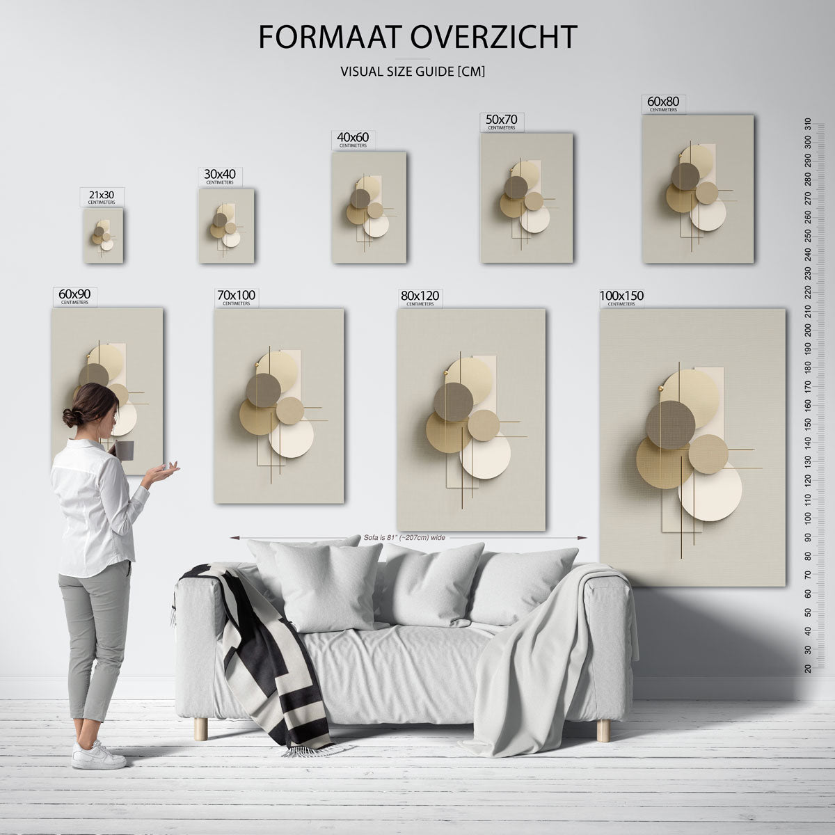 Abstracte cirkels – staande muurposter met abstracte vormen