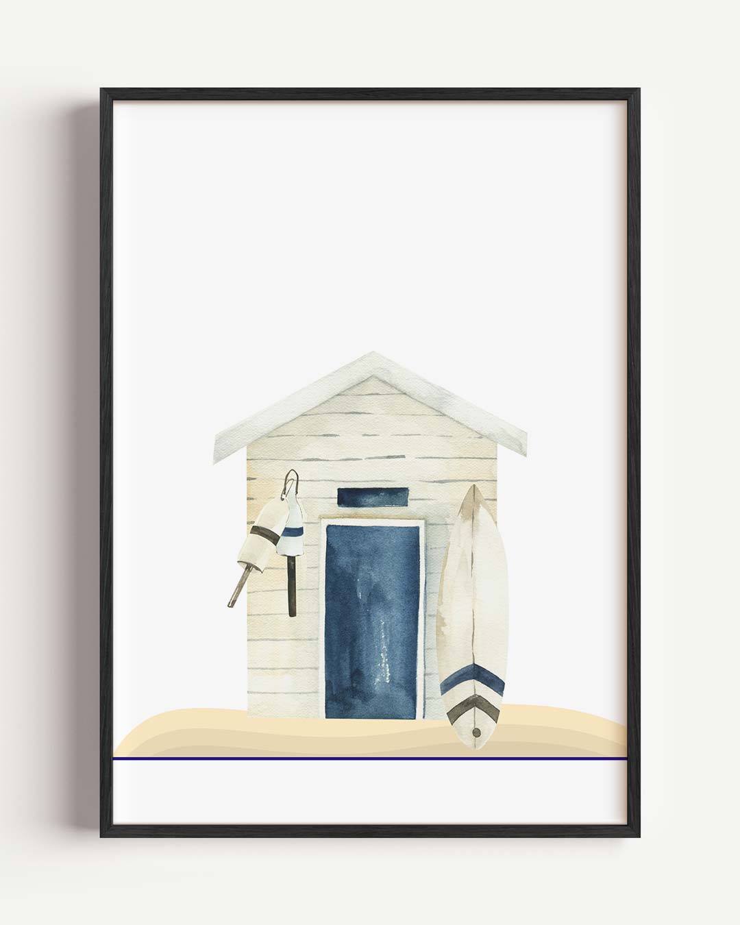 Strandhuisje – dieren portret poster als wanddecoratie