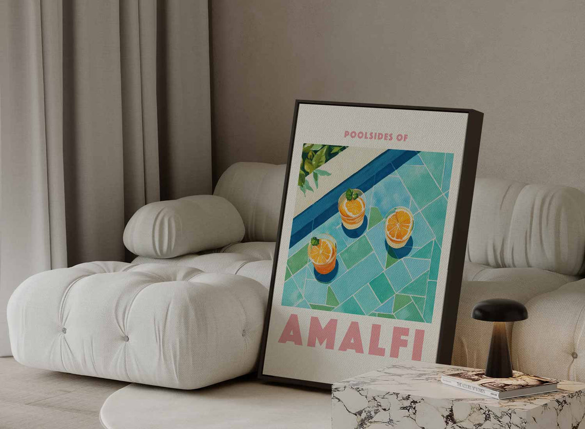 Poolside Genieten in Amalfi – dibond kunstwerk als wanddecoratie