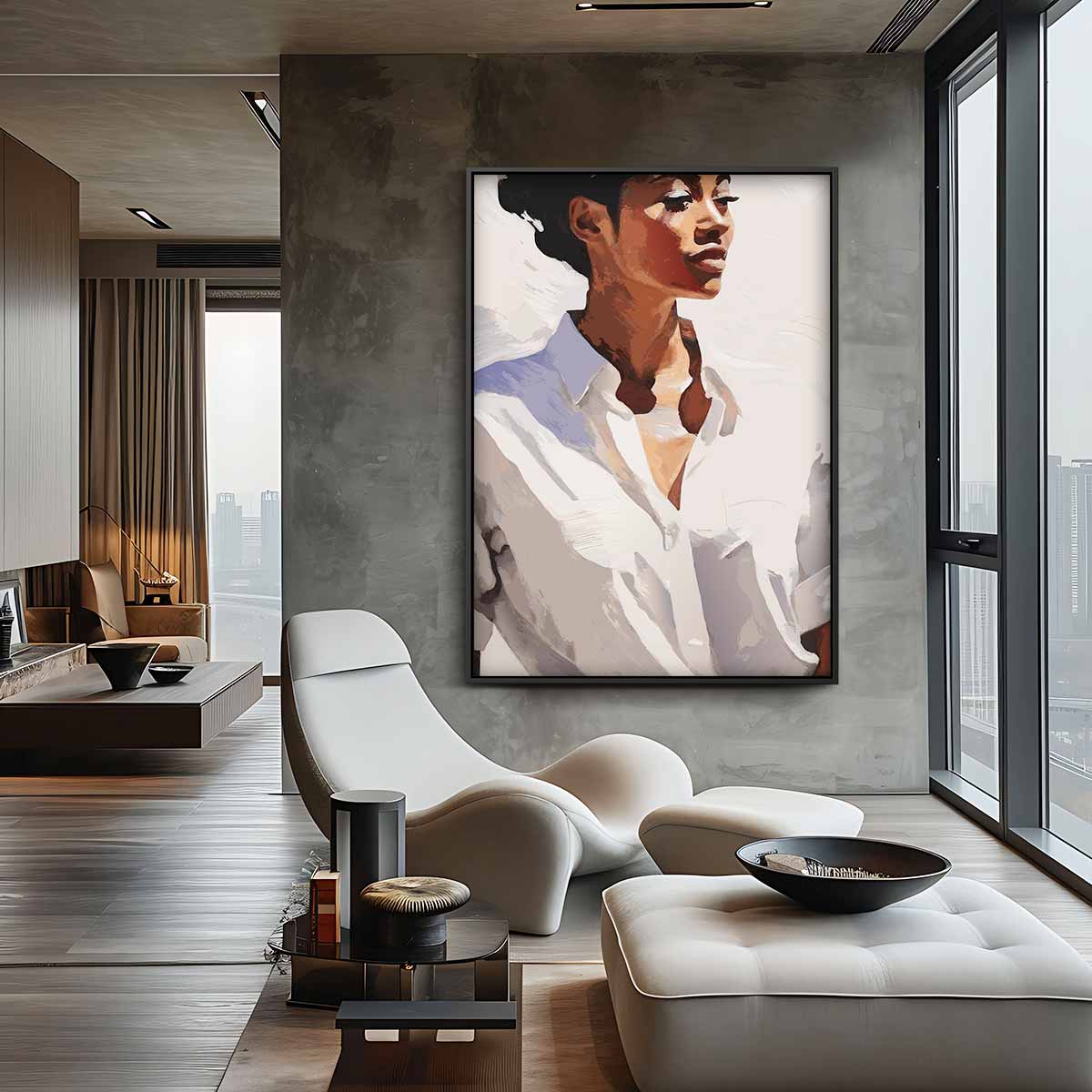 Elegantie in Wit – plexiglas kunstwerk als wanddecoratie