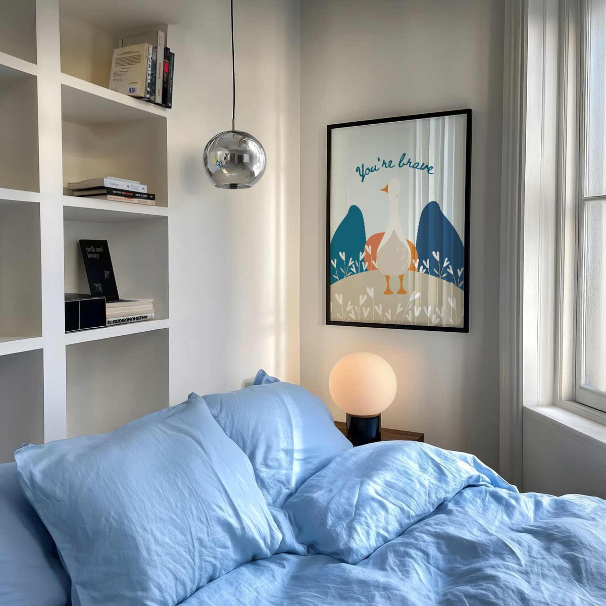 Dappere Gans – speelse wandkunst als portret kinderposter
