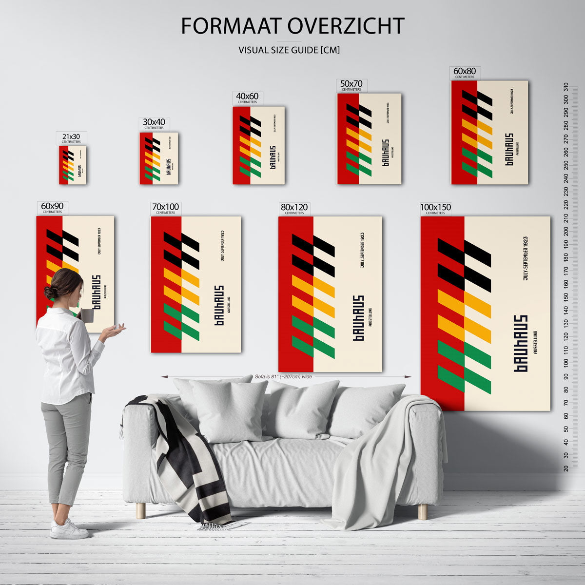 Vorm en kleur – geometrische poster in Bauhaus-stijl van WallArtistic