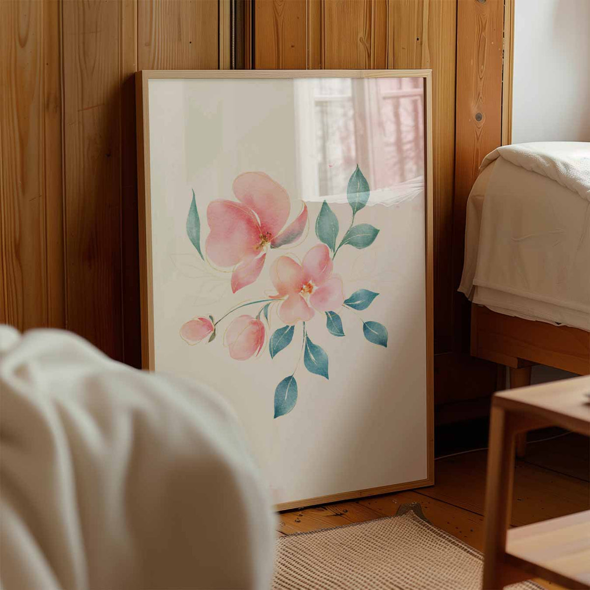 Bloemrijke Elegantie – staande muurposter voor de kinderkamer