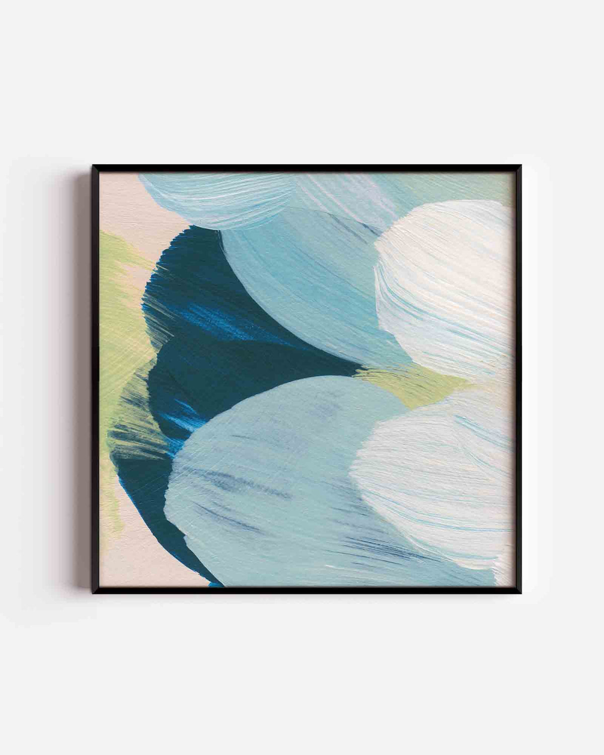 Abstracte blauwe vormen – schilderkunst vierkante poster als wanddecoratie